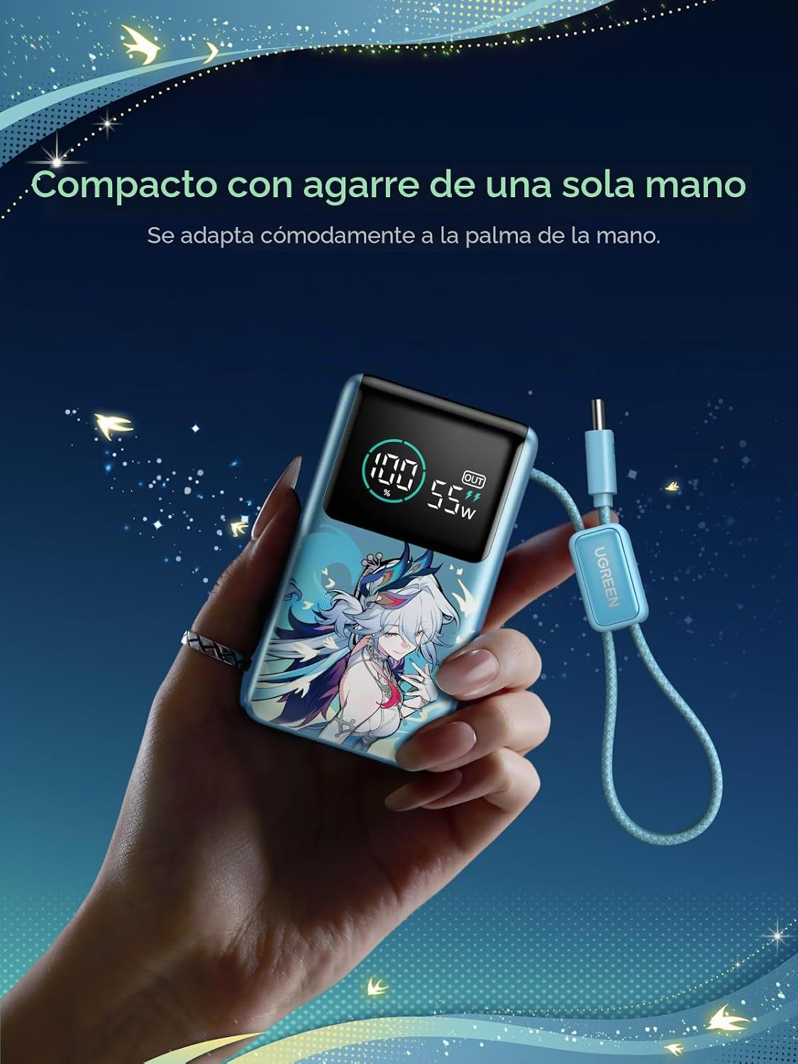 UGREEN x Honkai Star Rail 10000mAh 55W Banco de energía de cable in...