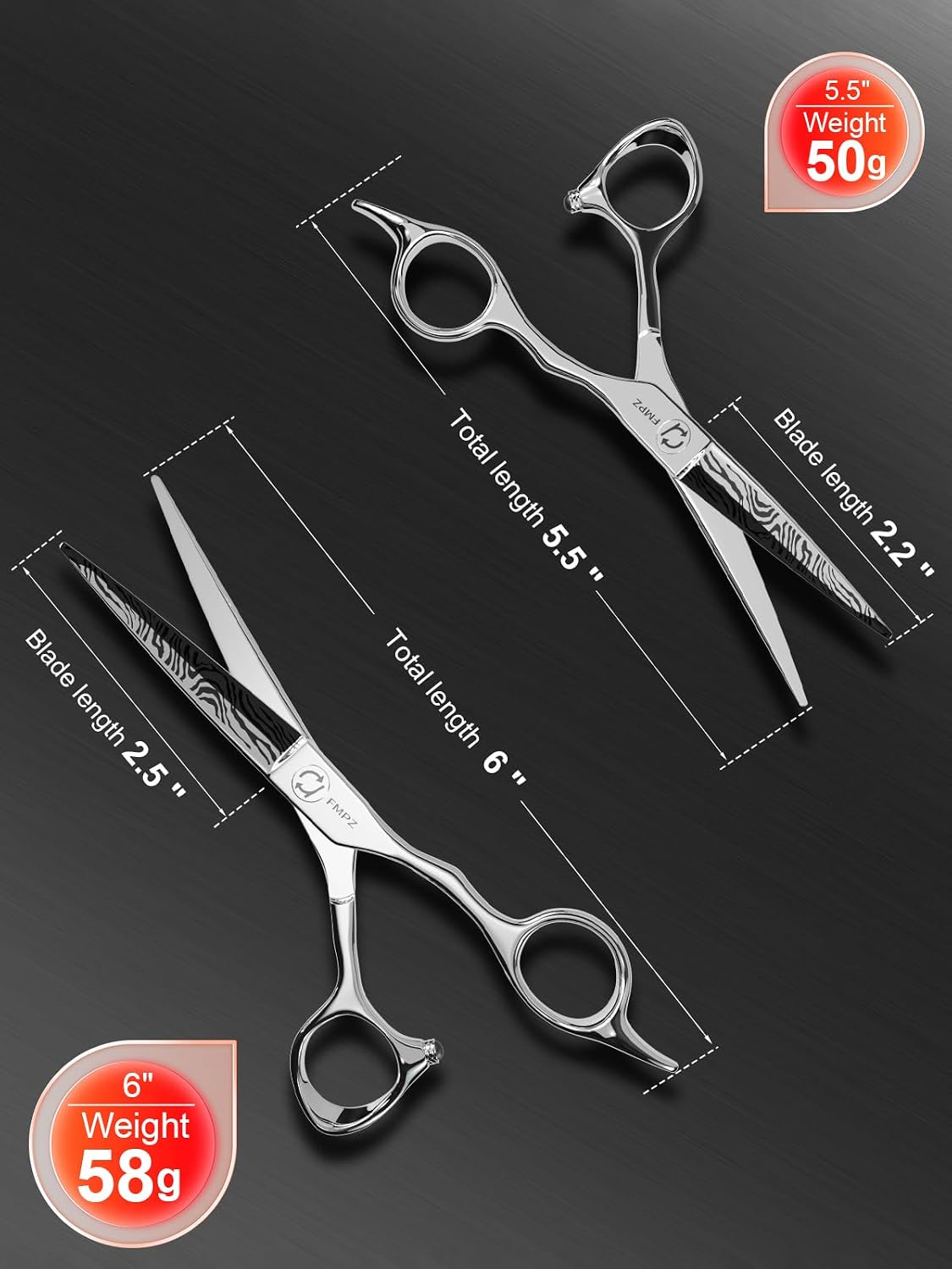 FMPZ Tijeras de corte de cabello profesionales, tijeras de peluquer...