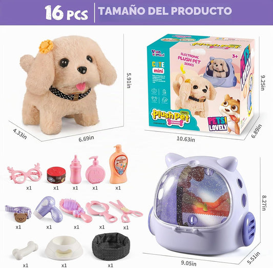 Vanvimen 16 piezas de juguetes de perro robot para niñas, juguetes...