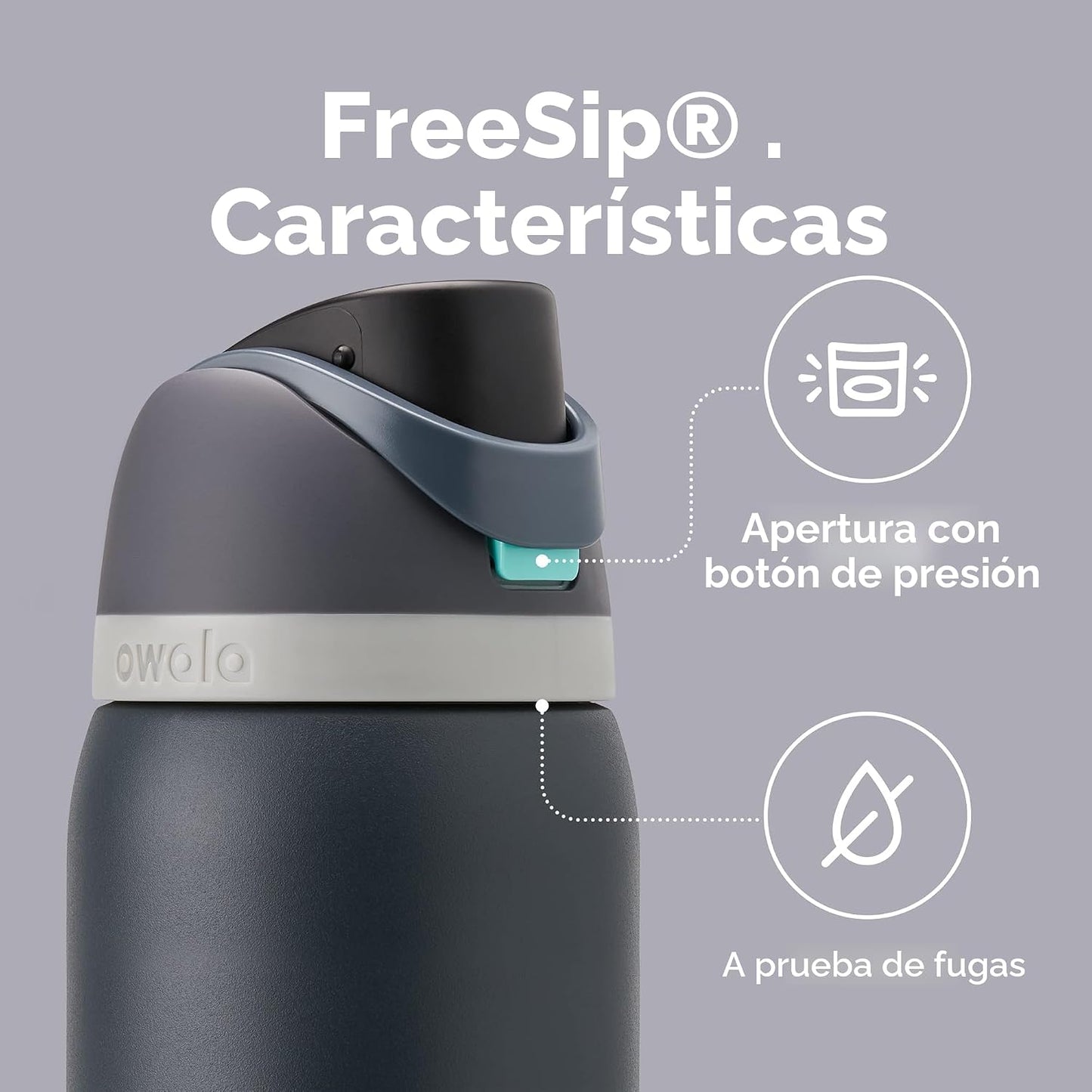 Owala FreeSip - Botellas de agua aisladas de acero inoxidable de 32...