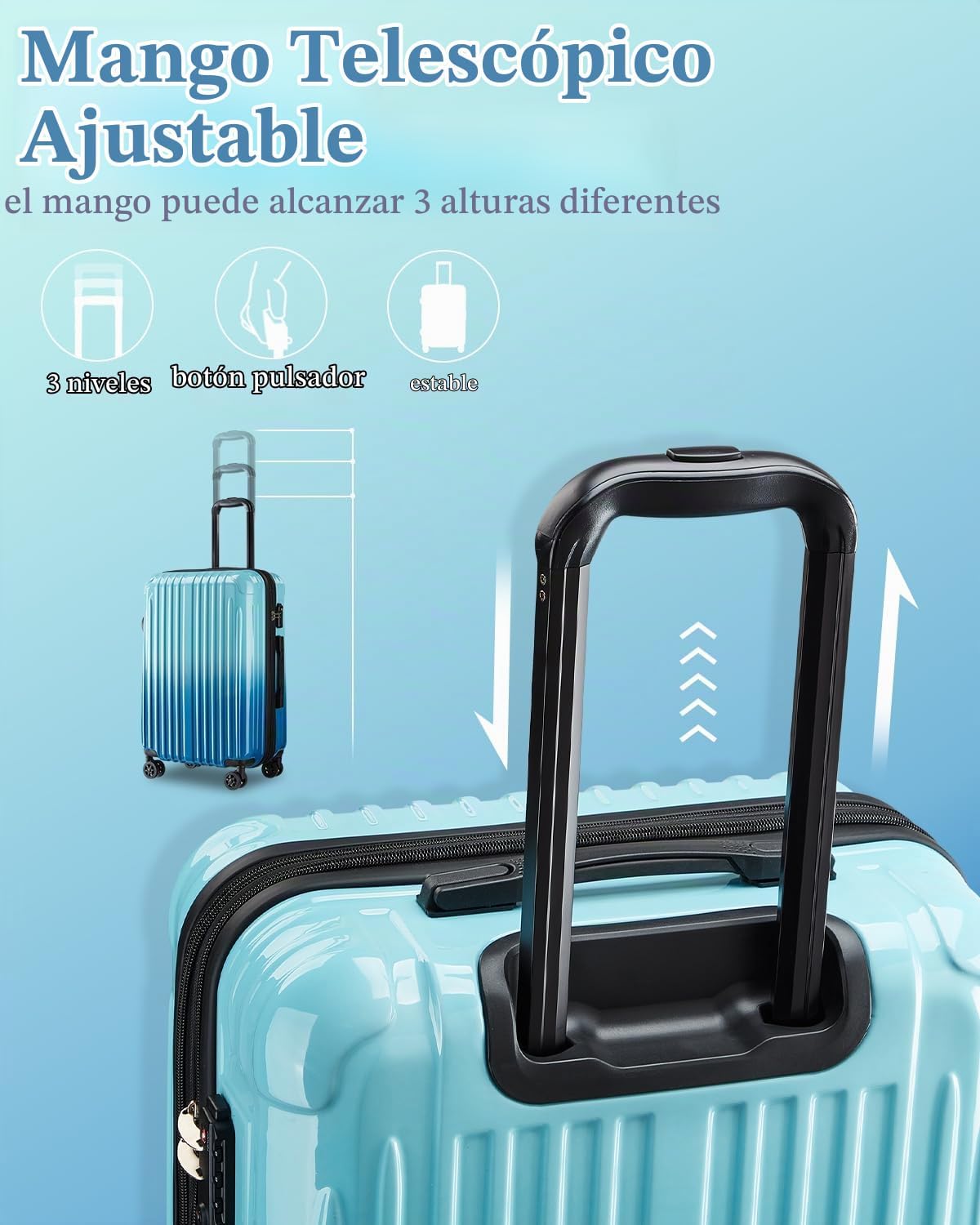sukiost Equipaje de mano de 20 pulgadas con ruedas giratorias, jueg...