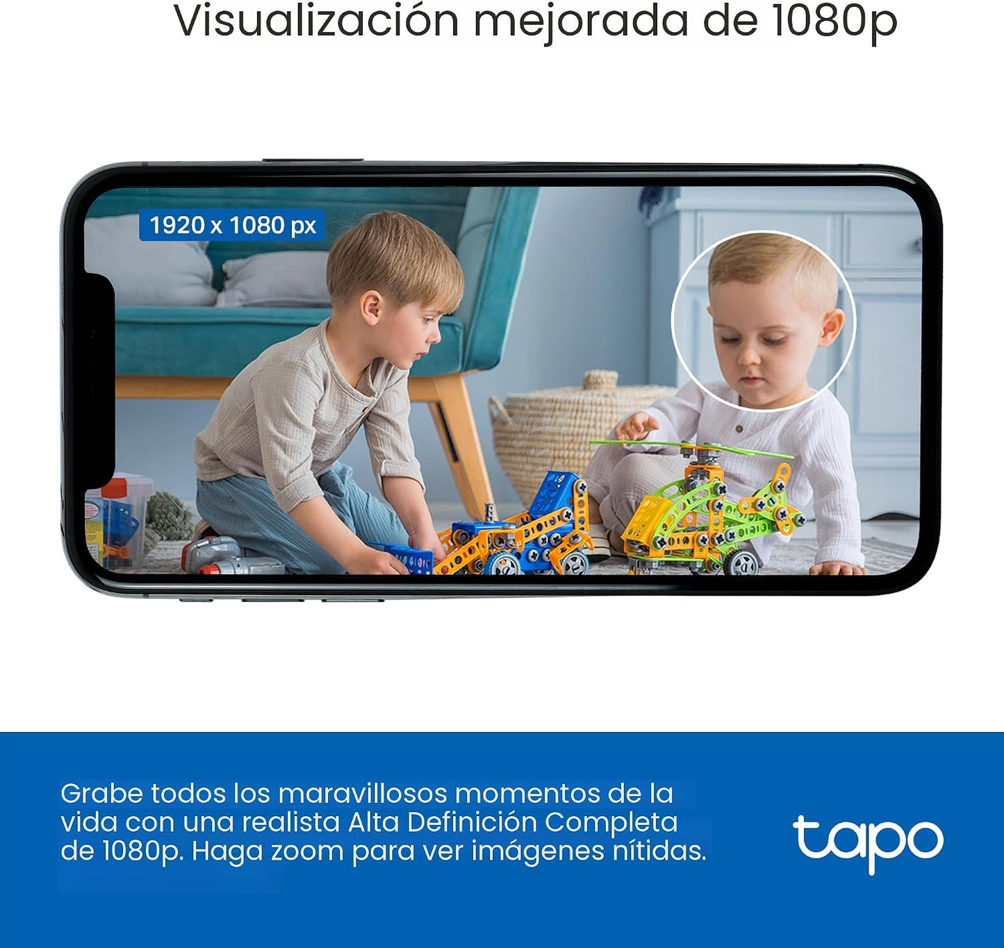 Tapo - Cámara de seguridad interior de 1080P para monitor de bebé,...