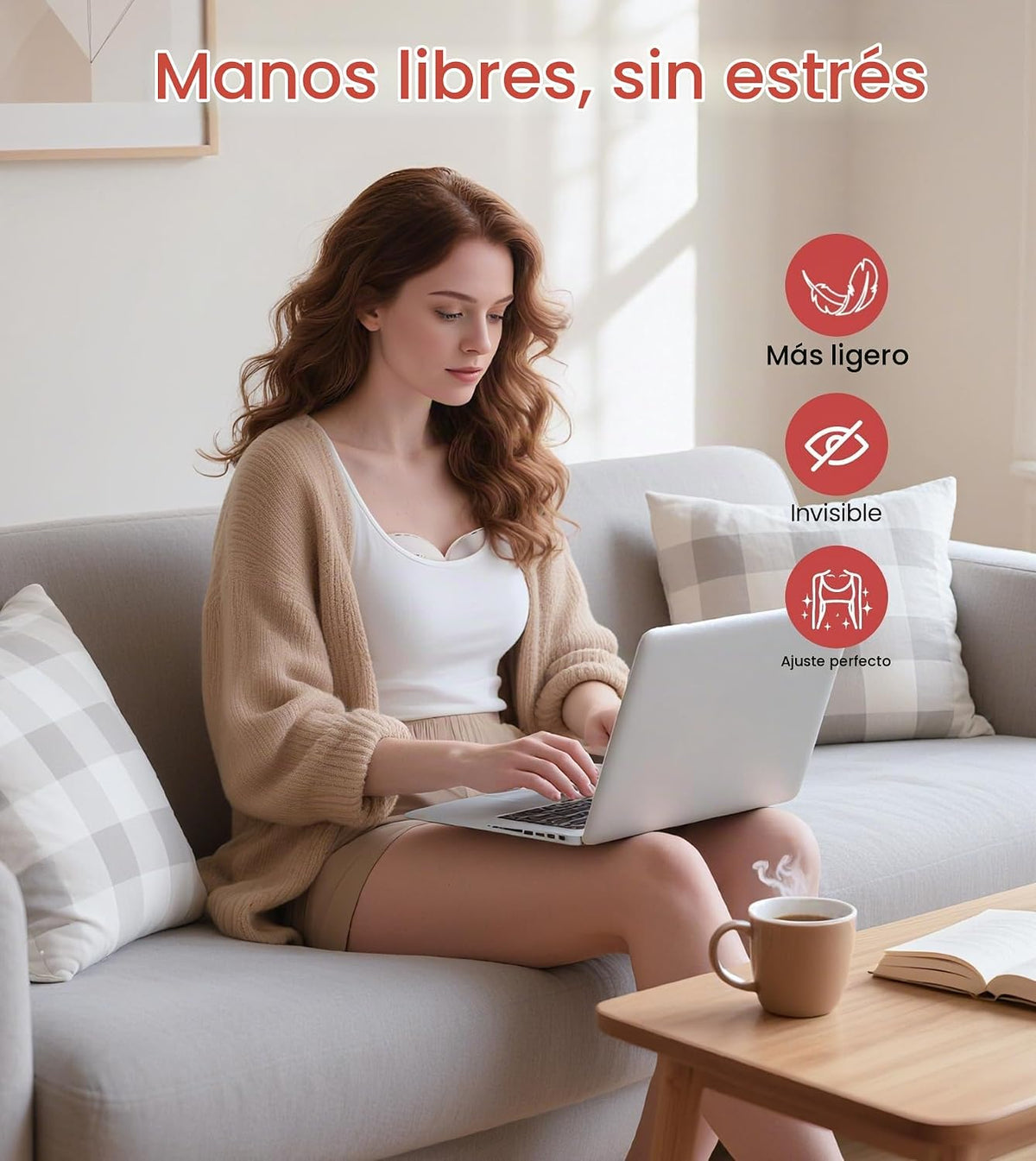 NCVI Extractor de leche manos libres, bomba de lactancia materna po...