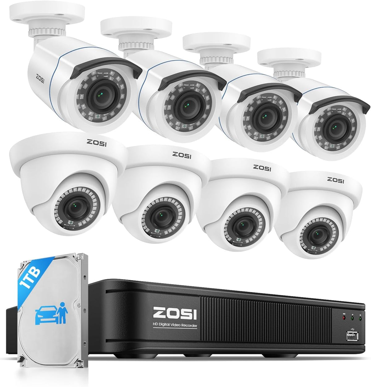 ZOSI 3K Lite Sistema de Cámara de Seguridad para el Hogar con Detec...
