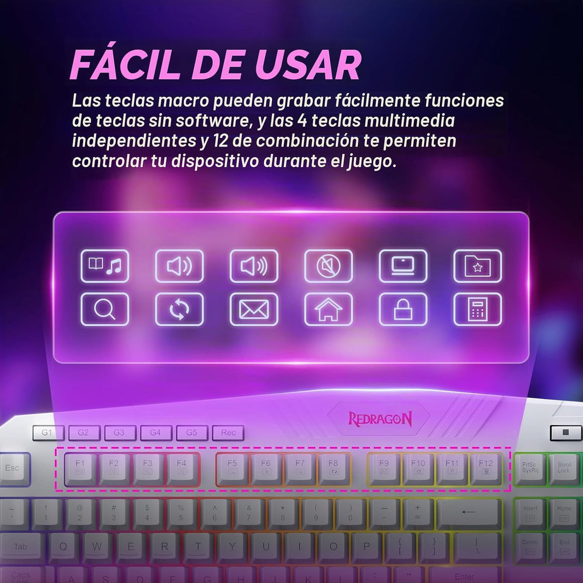 Redragon Teclado y Ratón Gaming Programables Actualizados, Teclado...