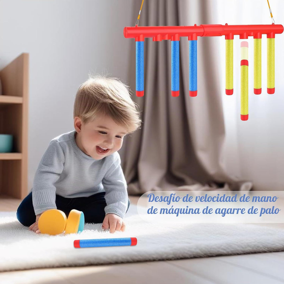 Reflex Drop Sticks Challenge Game - 3 modos de velocidad ajustables...