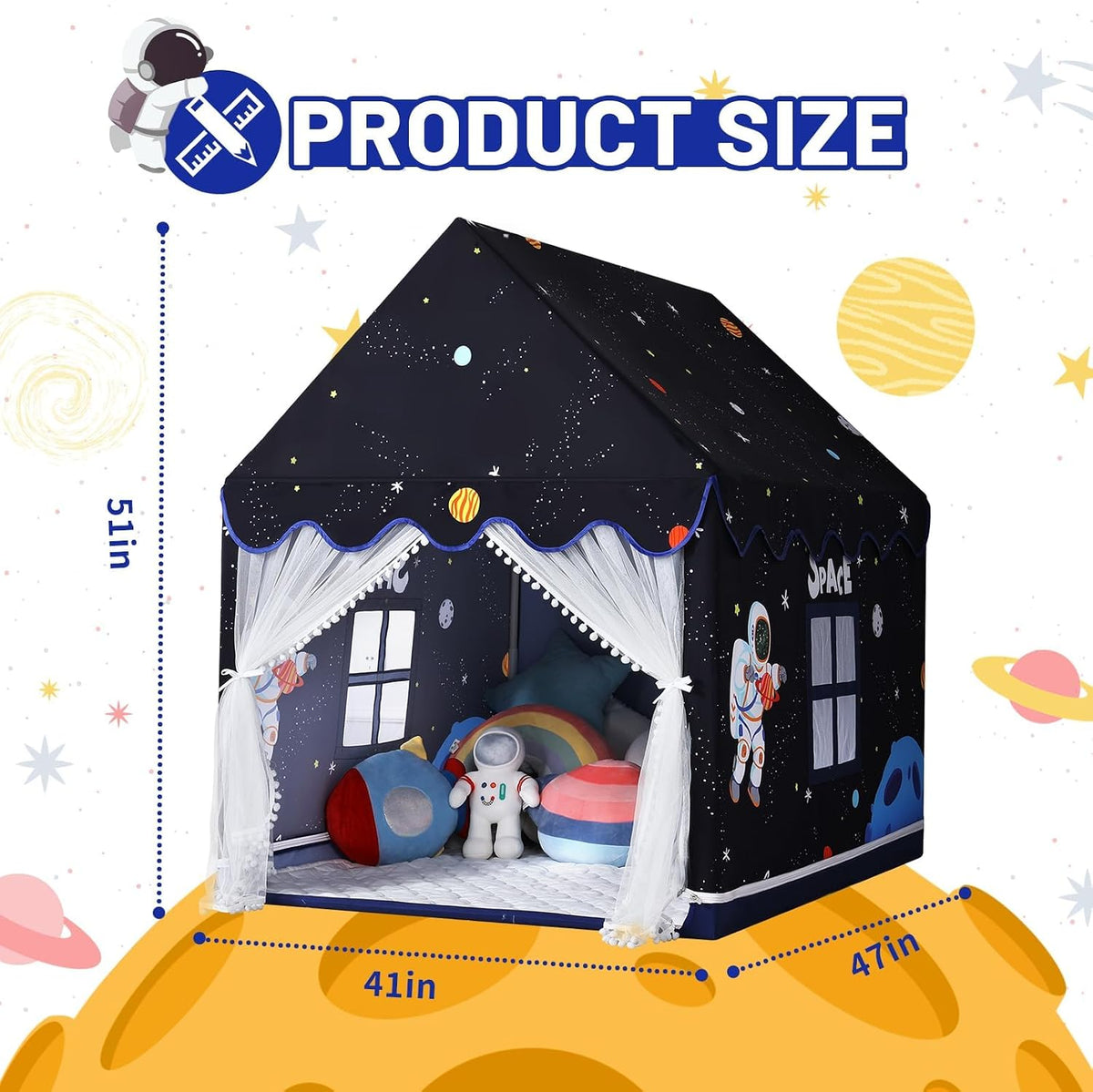 Wilwolfer Space - Tienda de campaña para niños en interior: con pas...