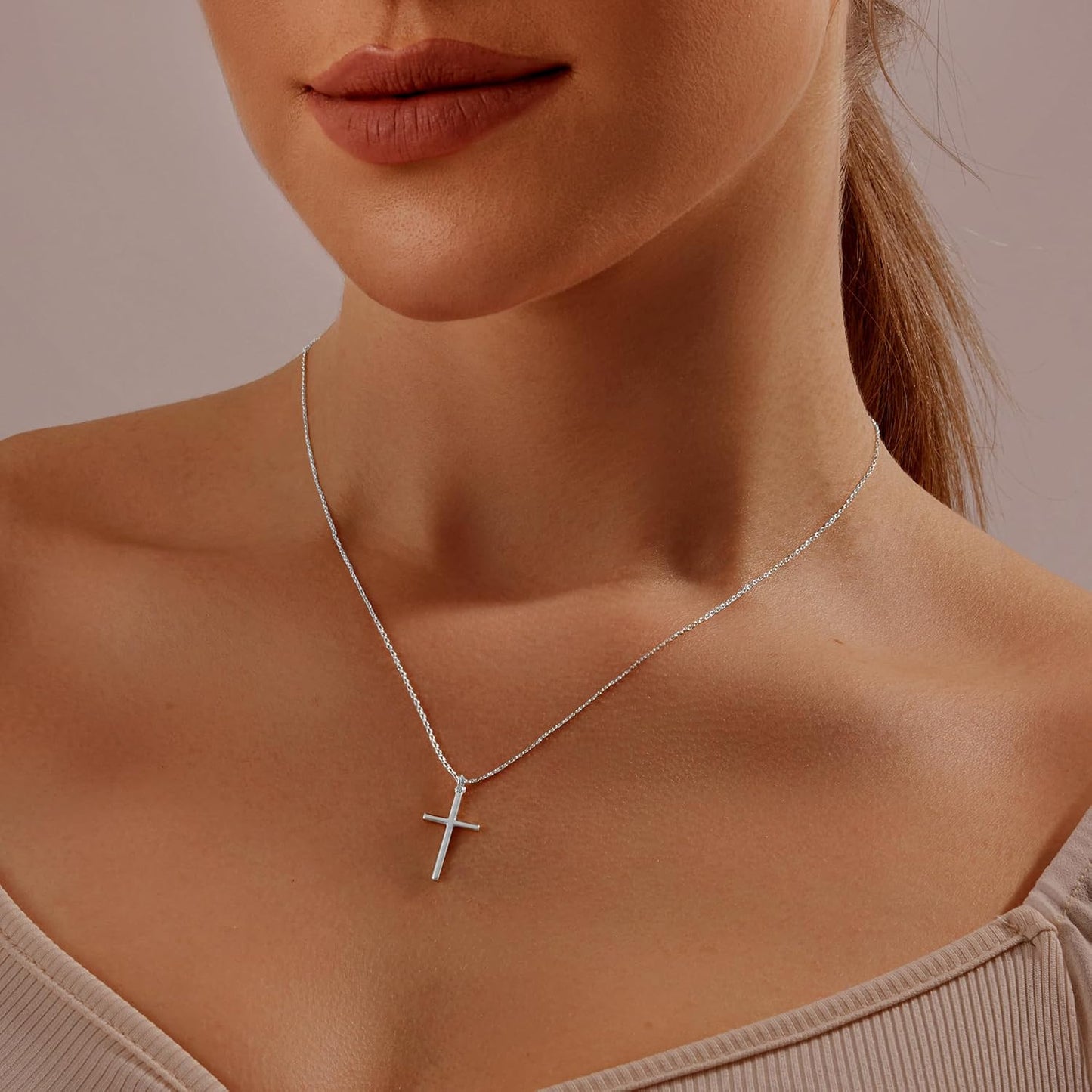 HAXIYA Collar con cruz para mujer, chapado en oro de 14 quilates\/p...