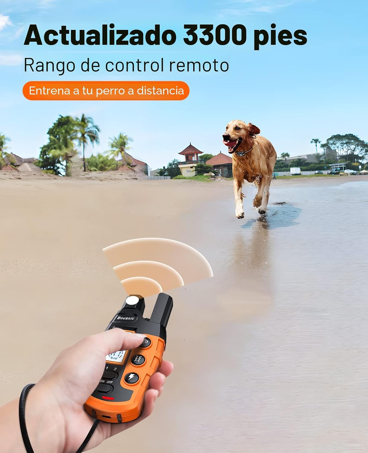 Bousnic Collar de choque para perro, collar de entrenamiento para p...