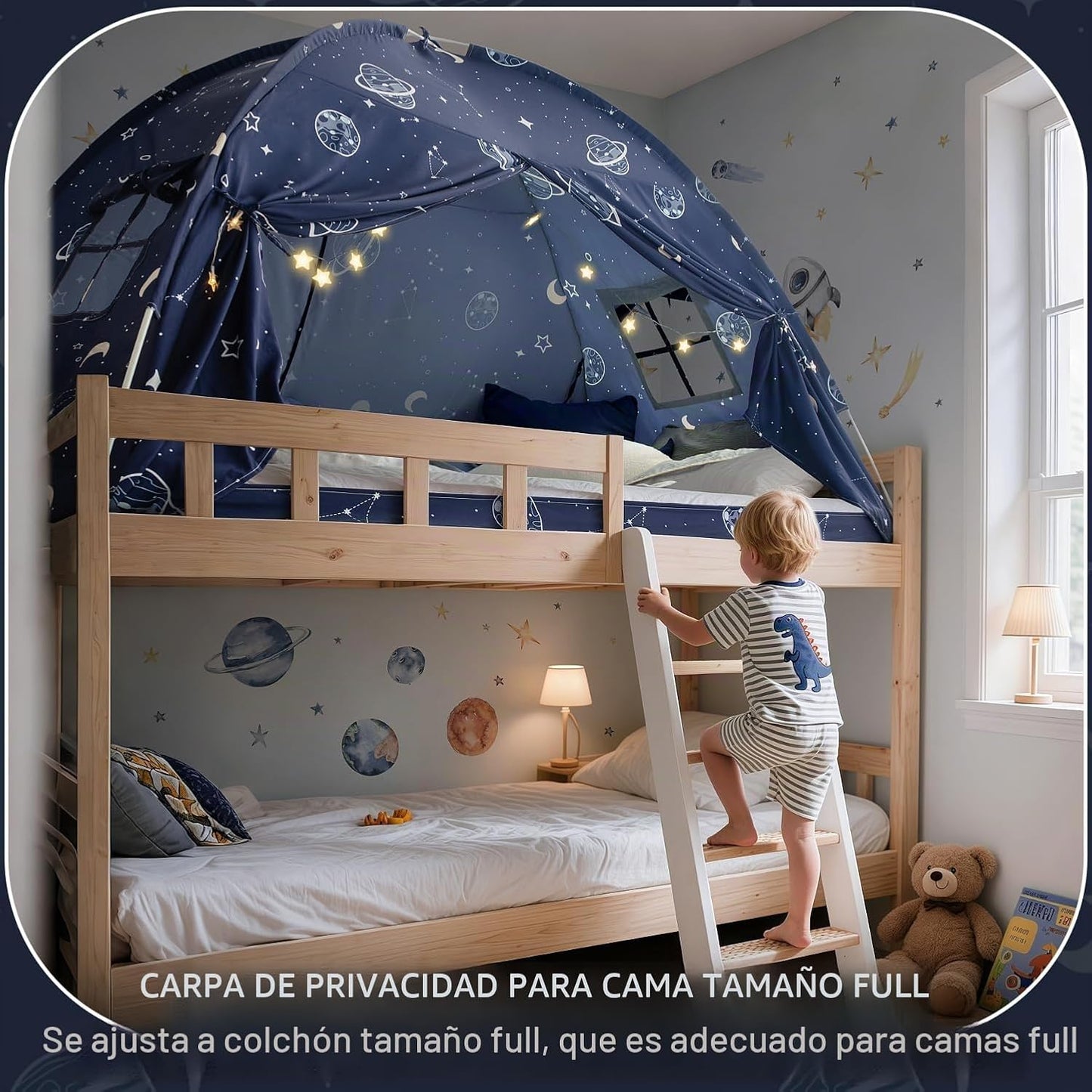 Tienda de campaña de tamaño completo con dosel, Galaxy Space Kid Be...