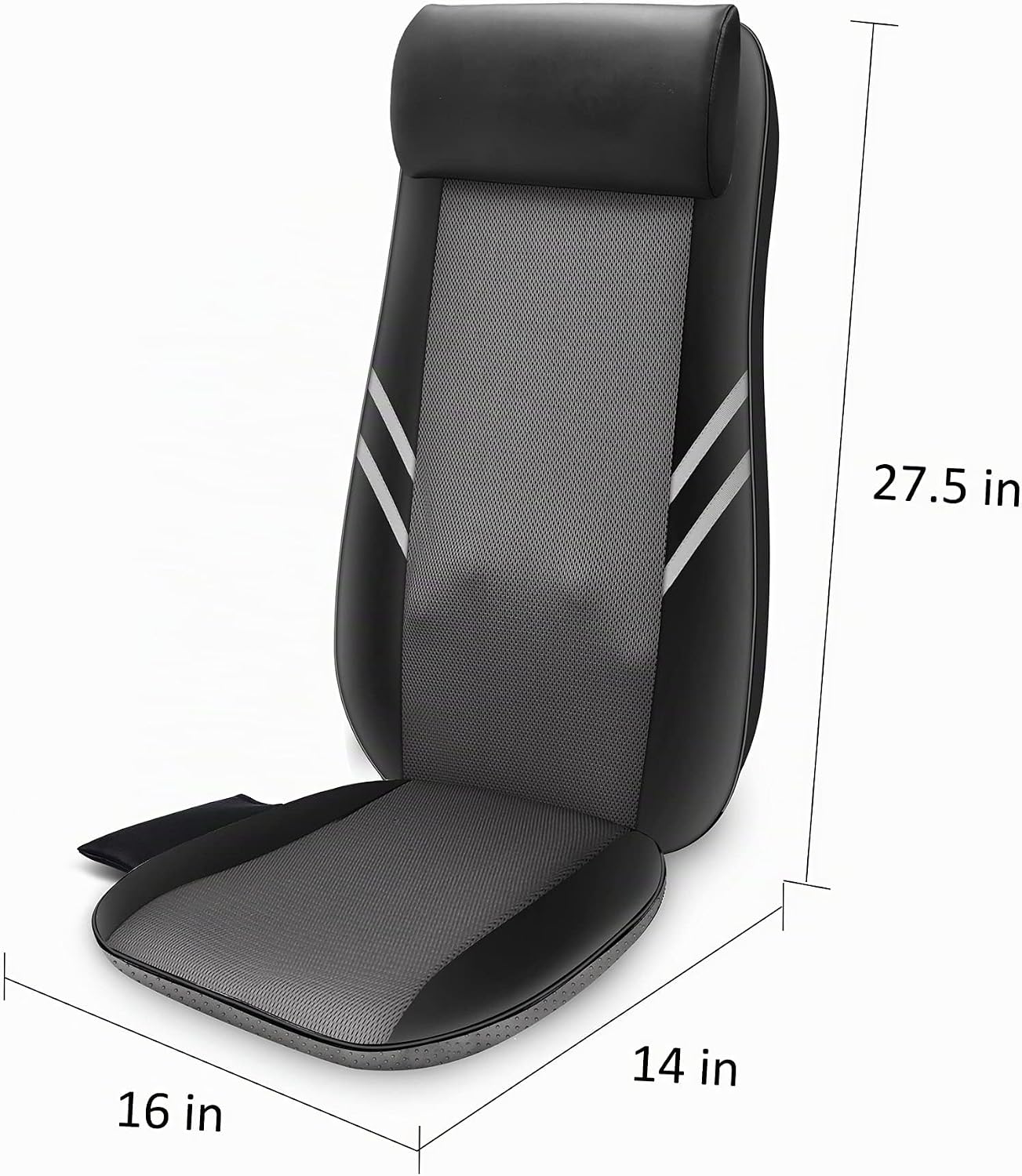 Snailax - Masajeador de espalda con calor, cojín de asiento de masa...