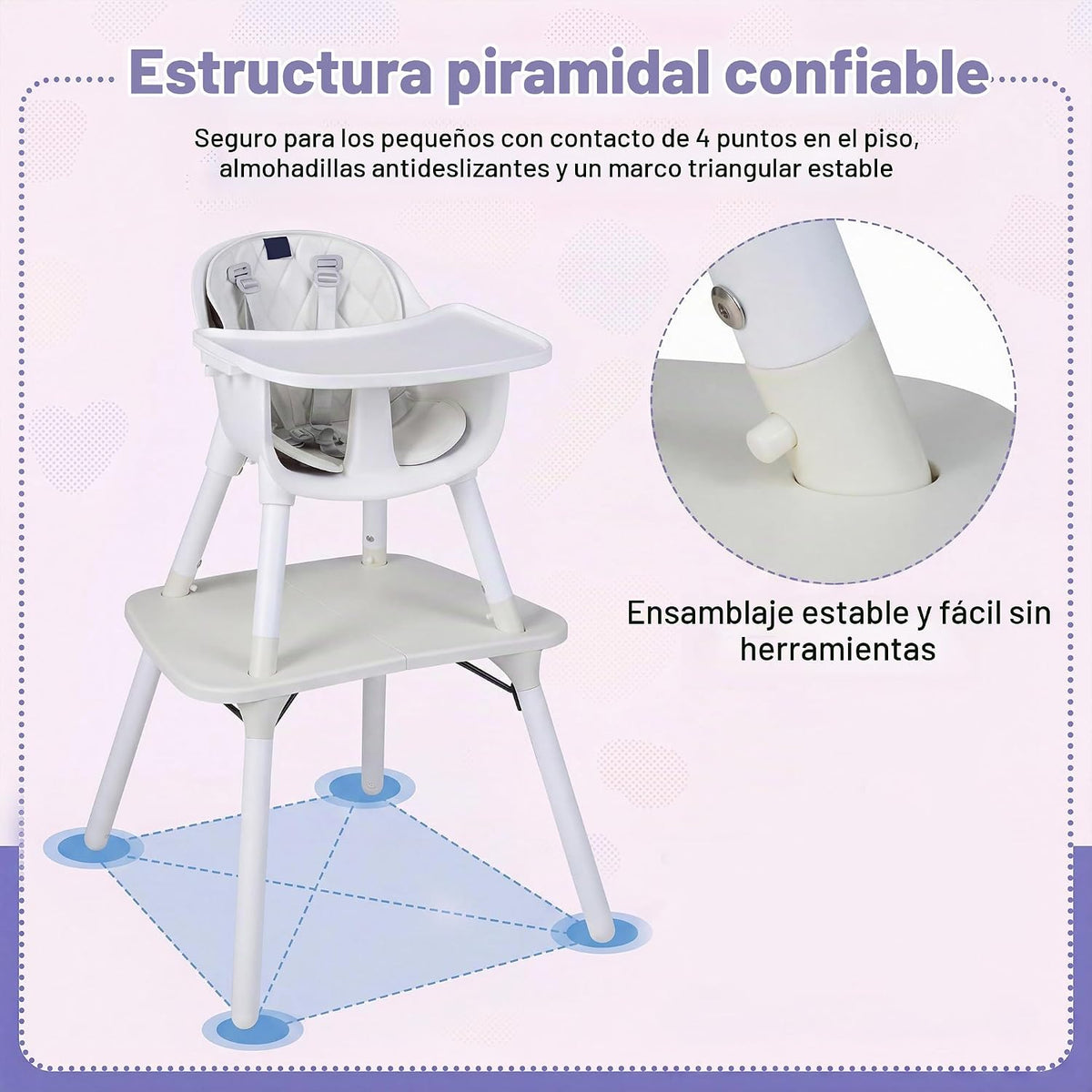 HONEY JOY Silla alta 6 en 1, silla alta convertible para bebés y ni...