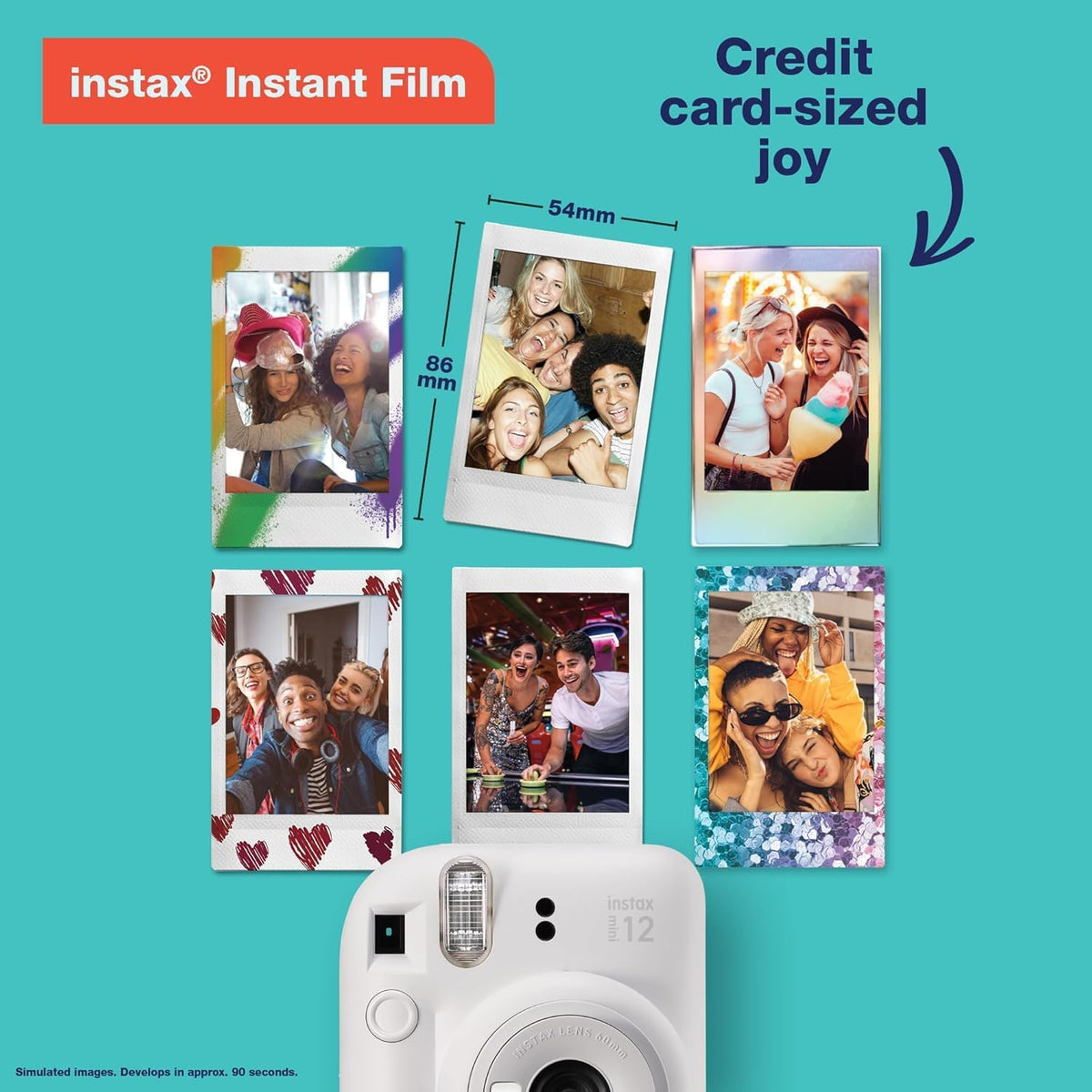 Fujifilm Cámara Instax Mini 12 de película instantánea (blanco arci...