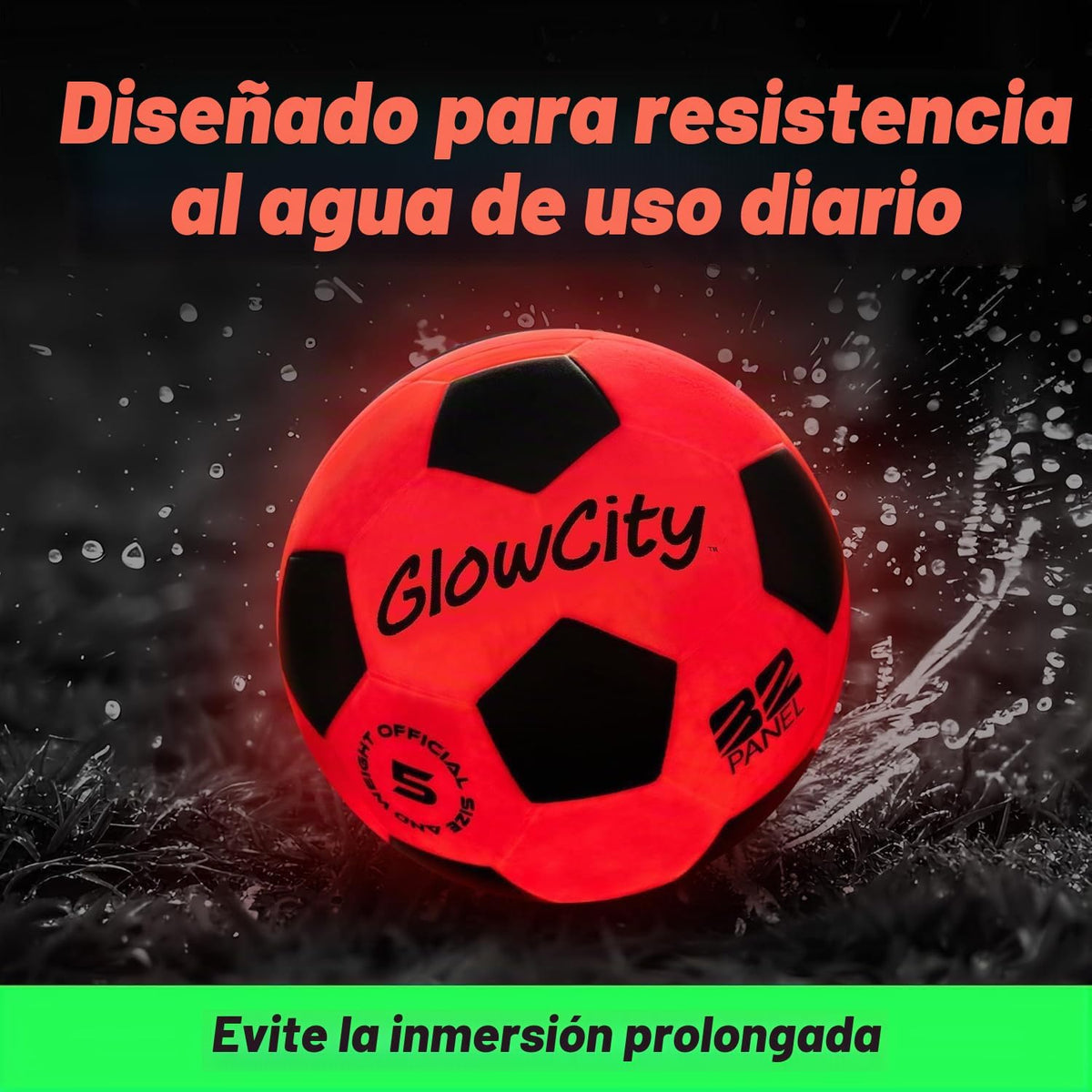 GlowCity Balón de fútbol que brilla en la oscuridad - Tamaños 3, 4,...