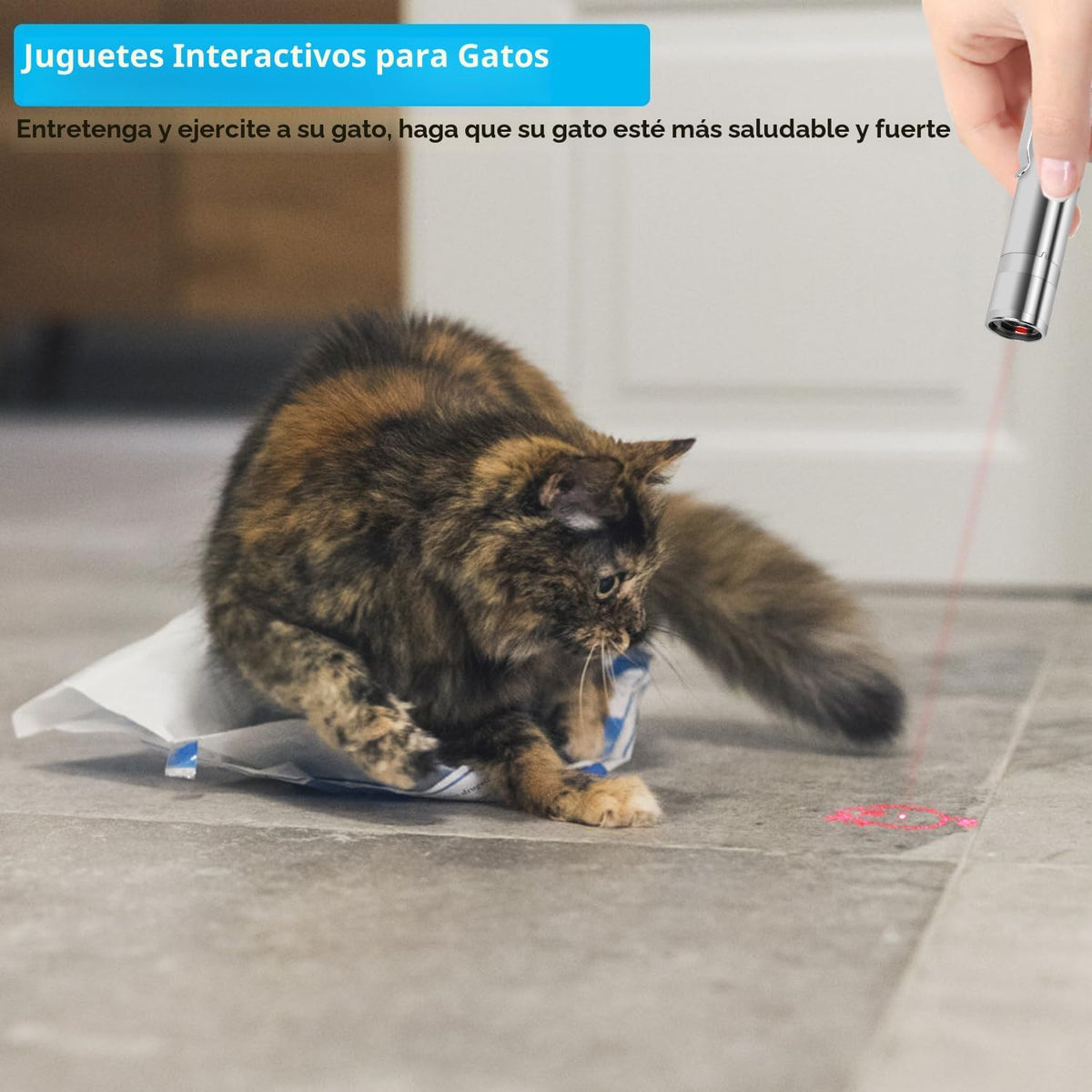 Waputne Juguete para gatos, recargable por USB, 3 modos de luz, 5 p...