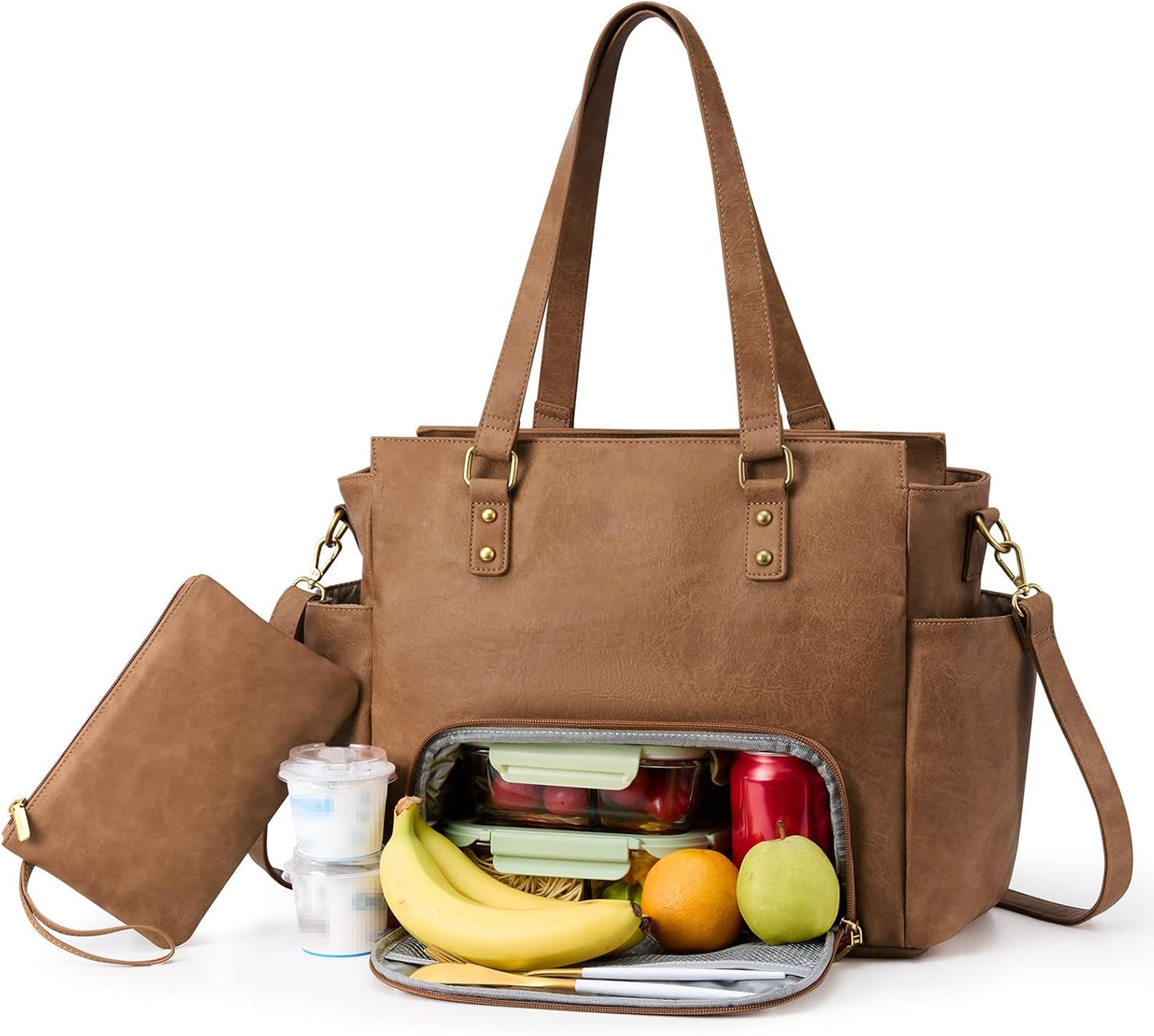 LOVEVOOK Laptop Tote Bag for Women, Vintage Work Teacher Bag with C...