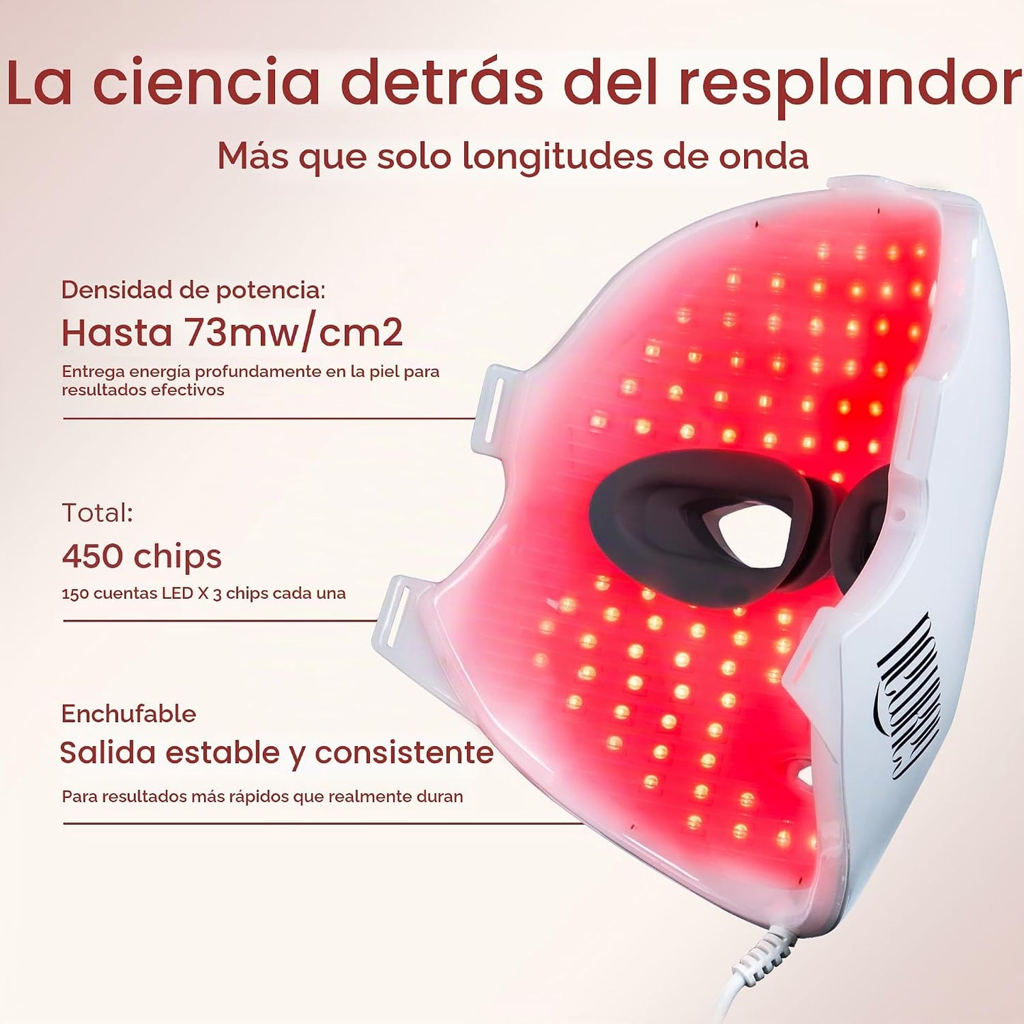 NEWKEY - Máscara de terapia de luz roja para cara, antienvejecimien...