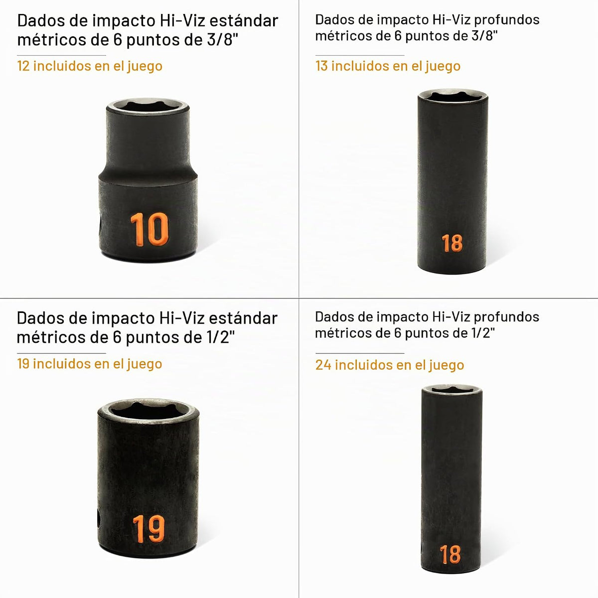 GEARWRENCH 68 piezas 3\/8" y 1\/2" Drive 6 puntos métrico e...