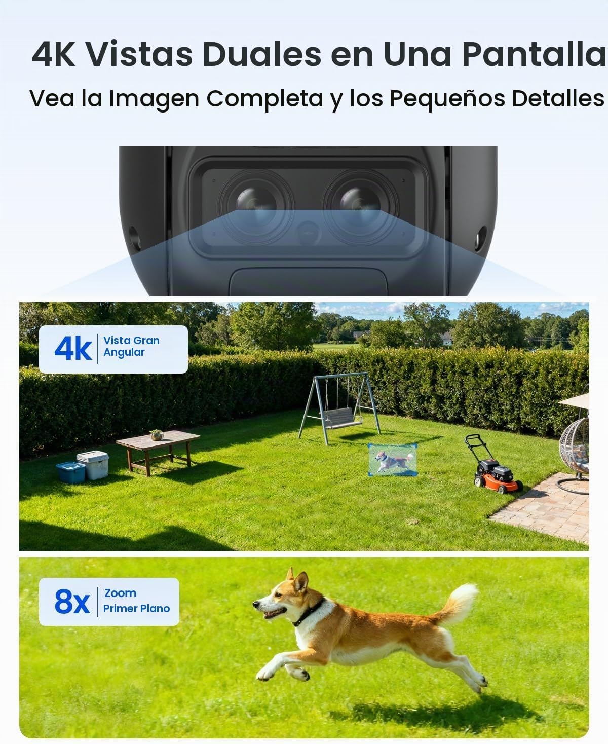 REOLINK TrackMix+Panel Solar, cámaras de seguridad solar 4K para ex...
