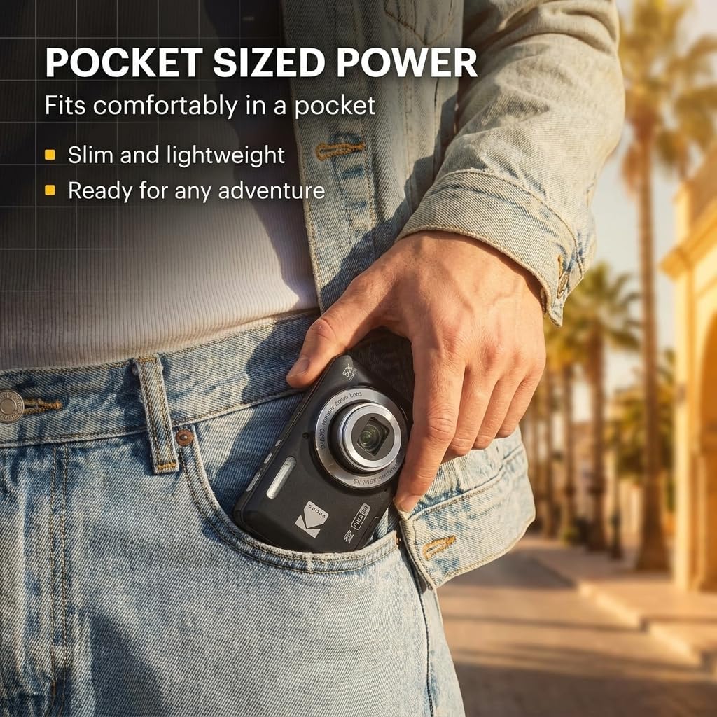 Kodak PIXPRO FZ55 - Cámara digital con sensor CMOS azul de 16 MP co...