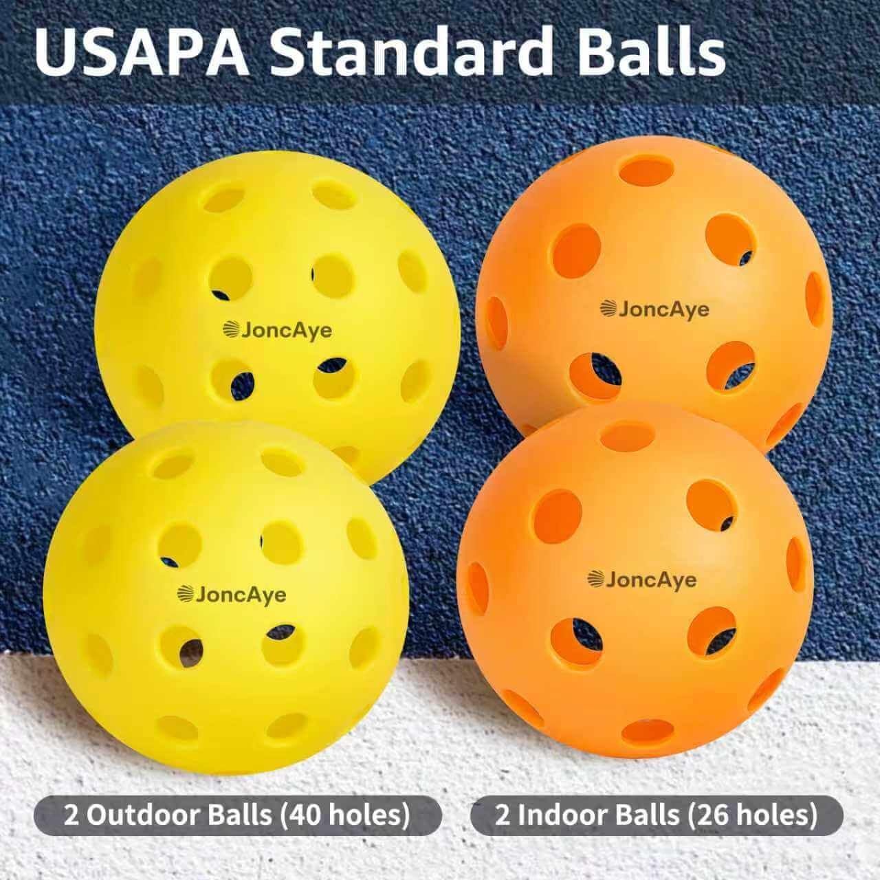 JoncAye Pickleball Paddles Juego de 4 o 2, raquetas de fibra de vid...