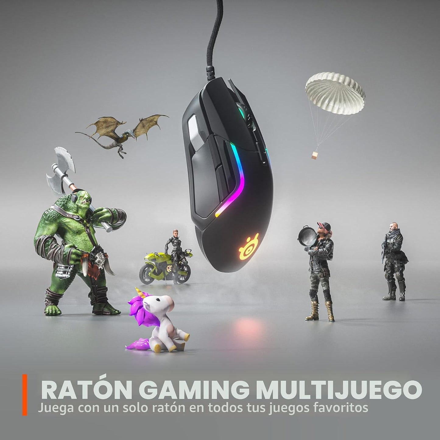 SteelSeries Rival 5 Mouse para juegos con iluminación RGB PrismSync...