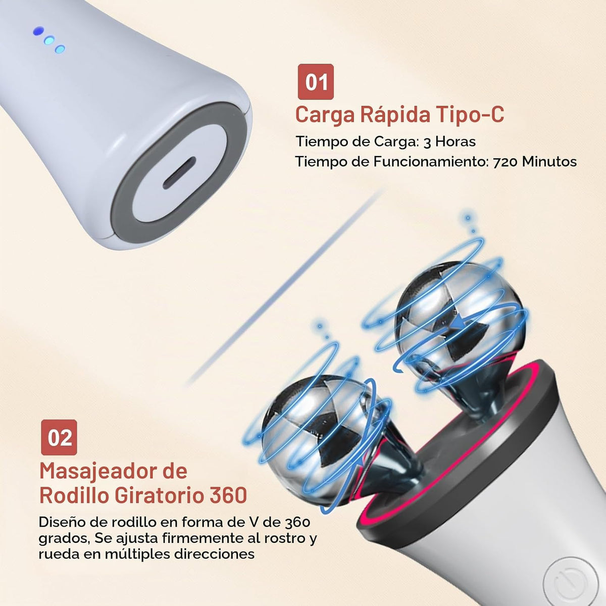 Dispositivo facial de microcorriente \u2013 Elevación facial eléctr...