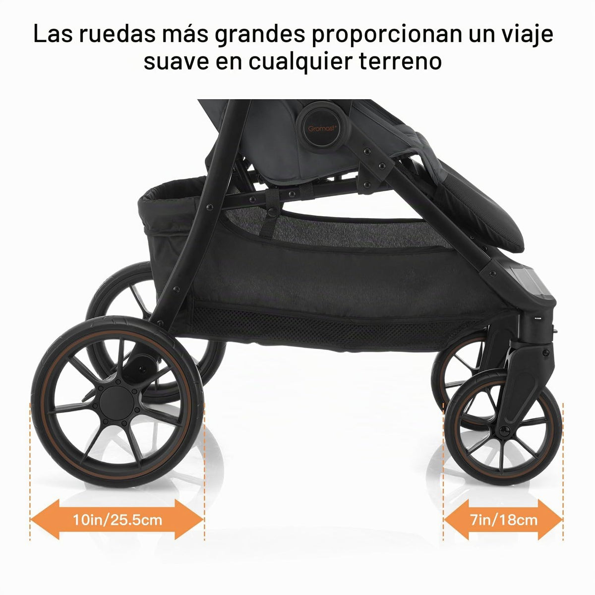 Gromast Cochecito de bebé con bandeja desmontable para aperitivos,...