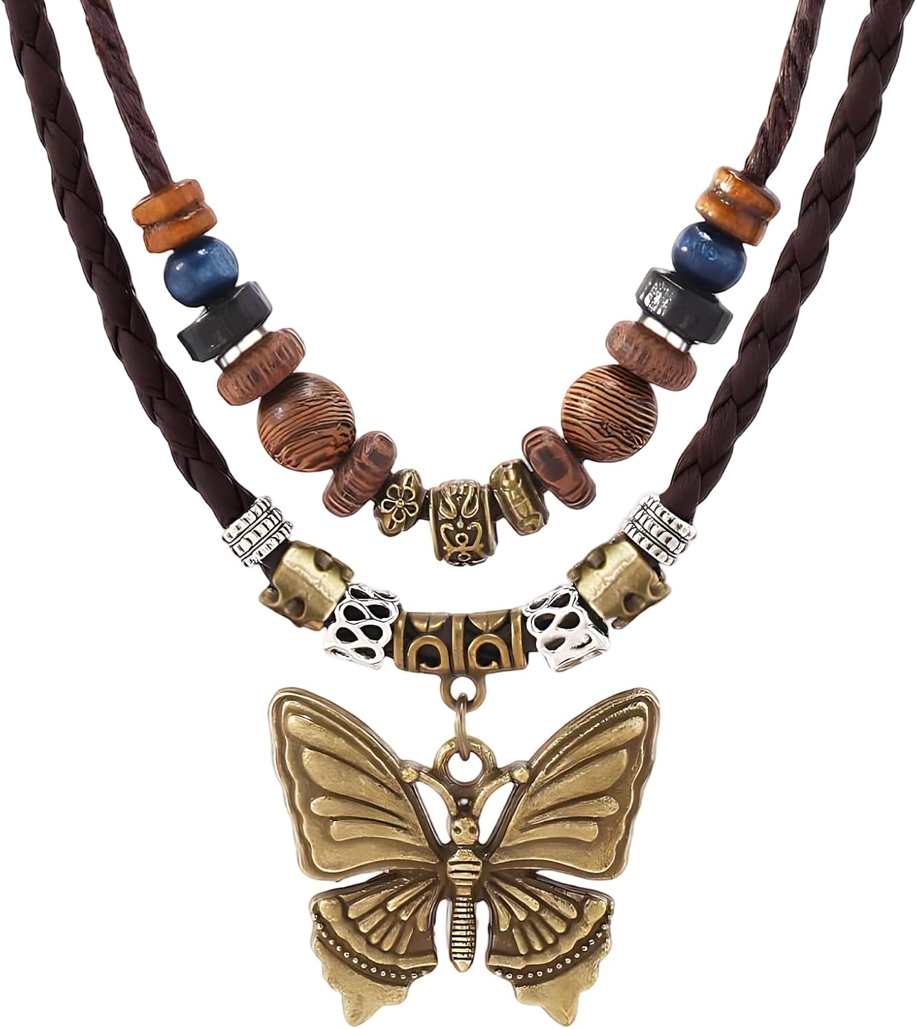 CZMZHFC Collar bohemio para mujer, collares con colgante de maripos...