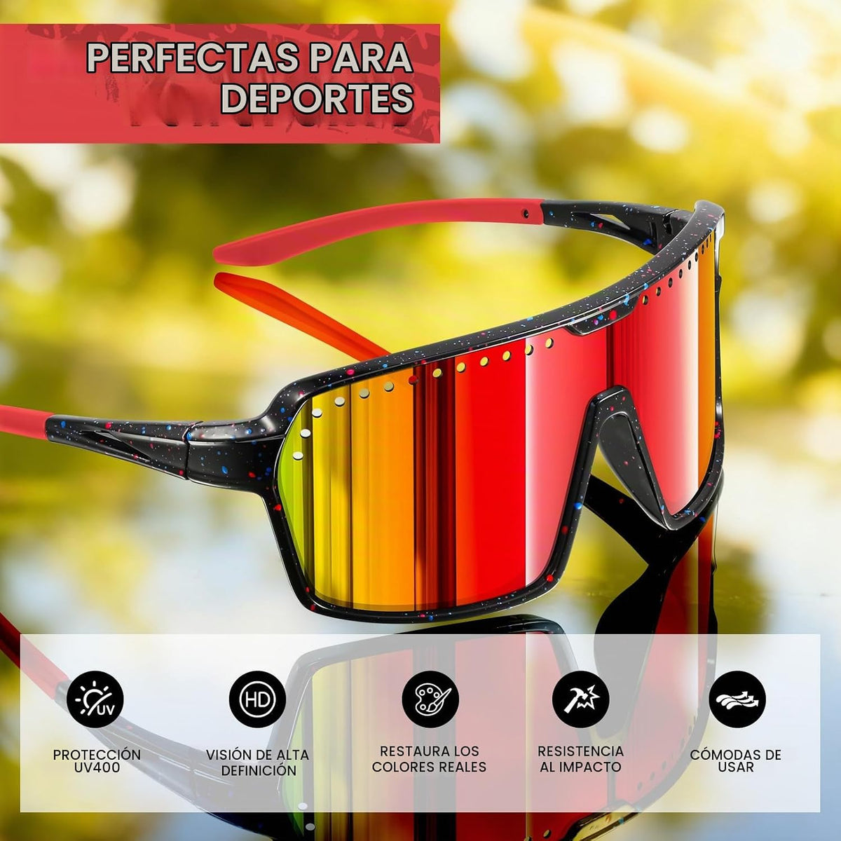 KUGUAOK Gafas de sol polarizadas deportivas para hombre y mujer, ga...