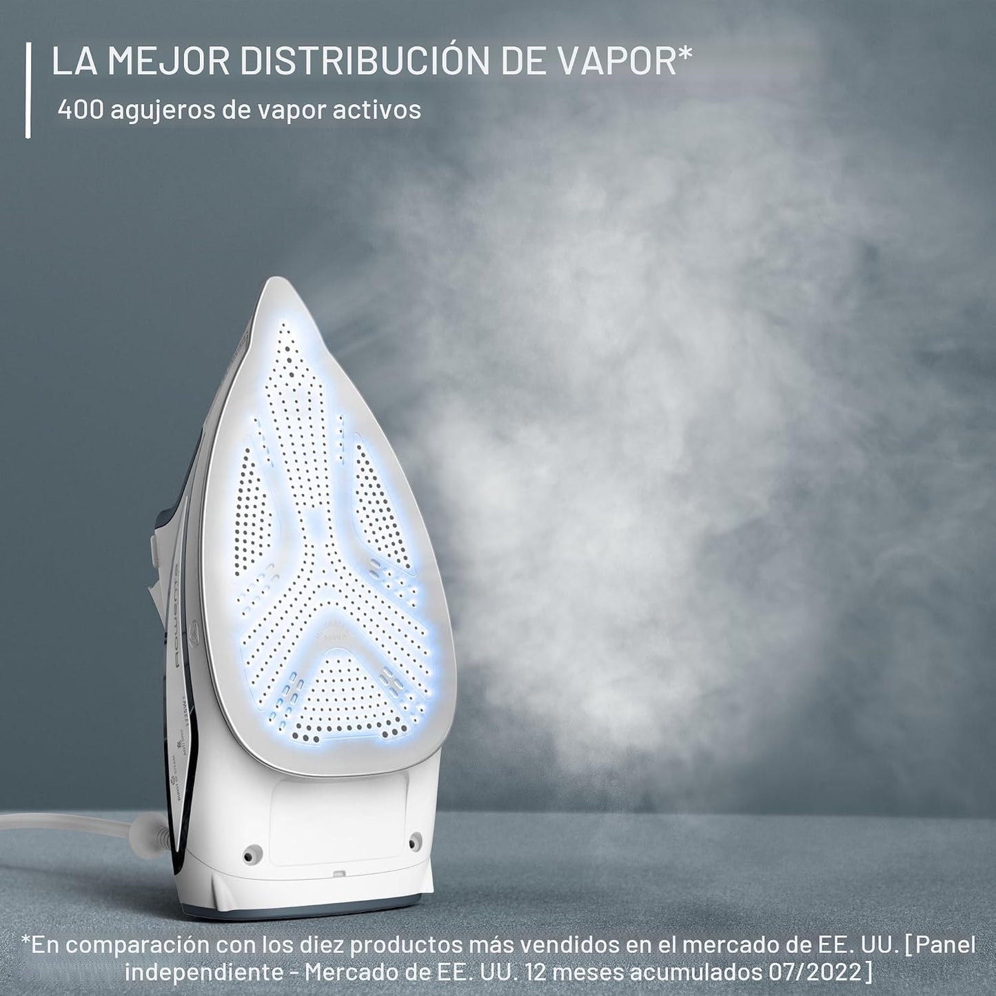 Rowenta Plancha de Vapor para Ropa, Suela de Acero Inoxidable Focus...