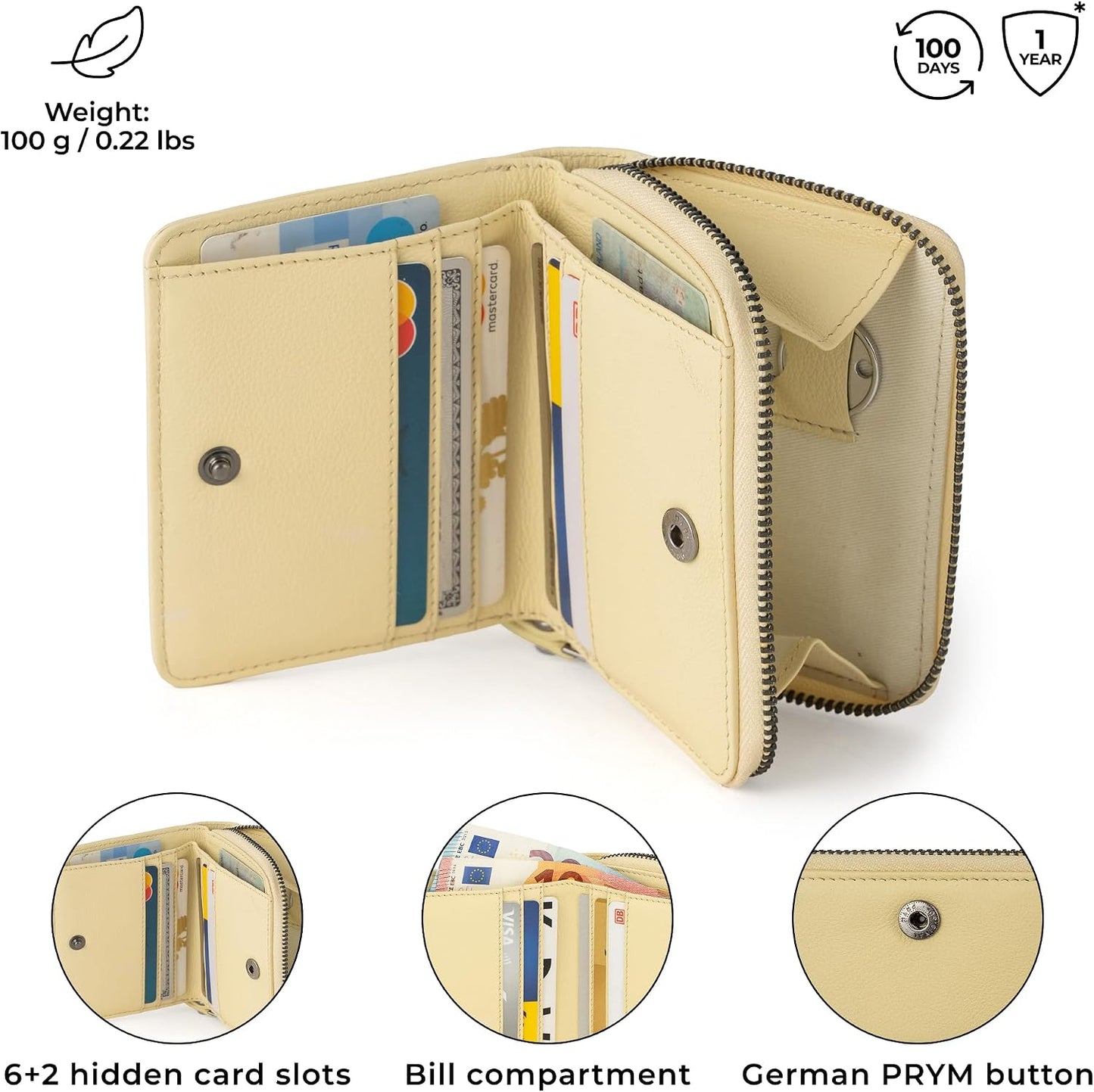 BERLINER BAGS Cartera pequeña de cuero genuino Sara, caja de regalo...