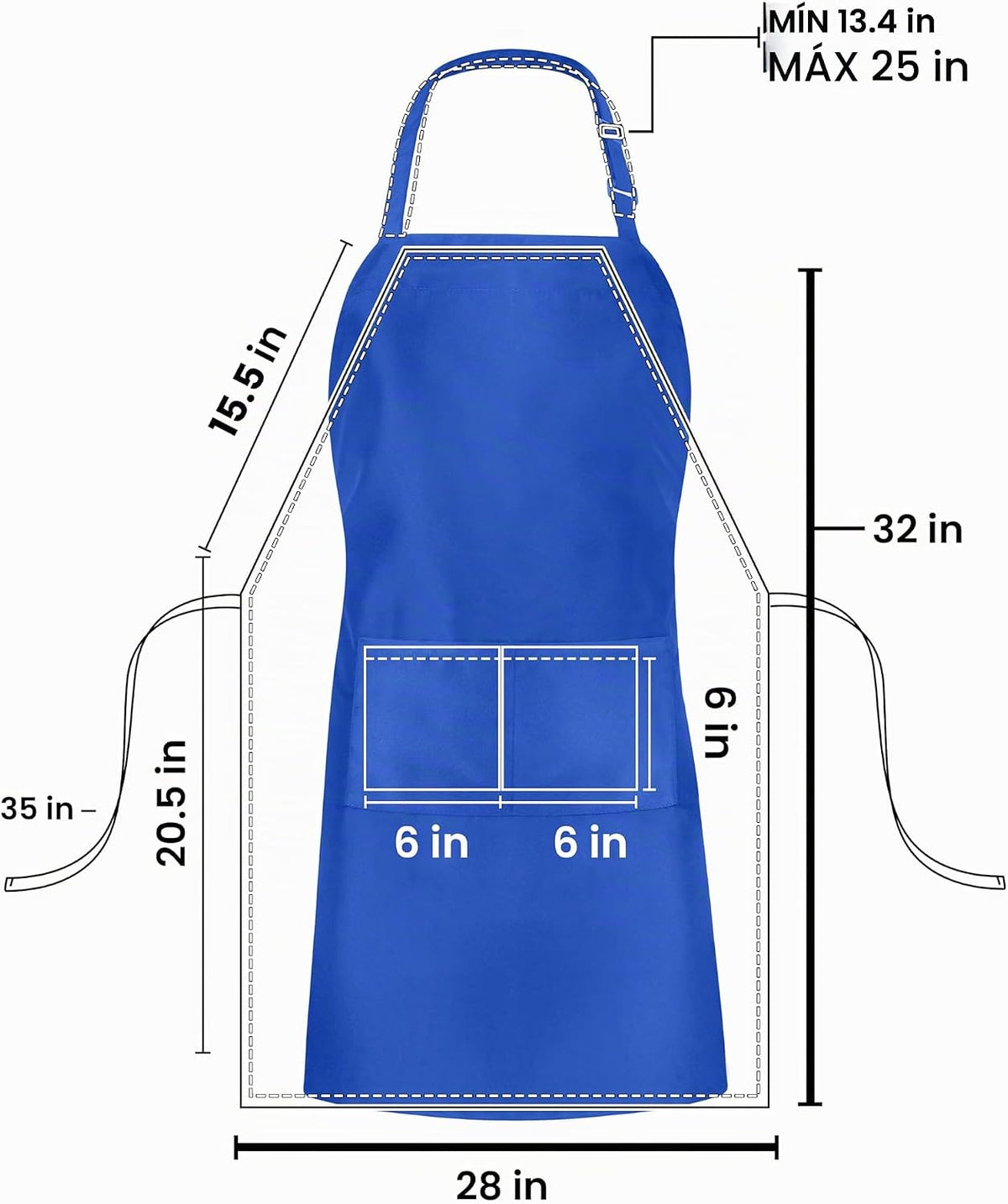 Utopia Kitchen Paquete de 10 delantales ajustables con 2 bolsillos...