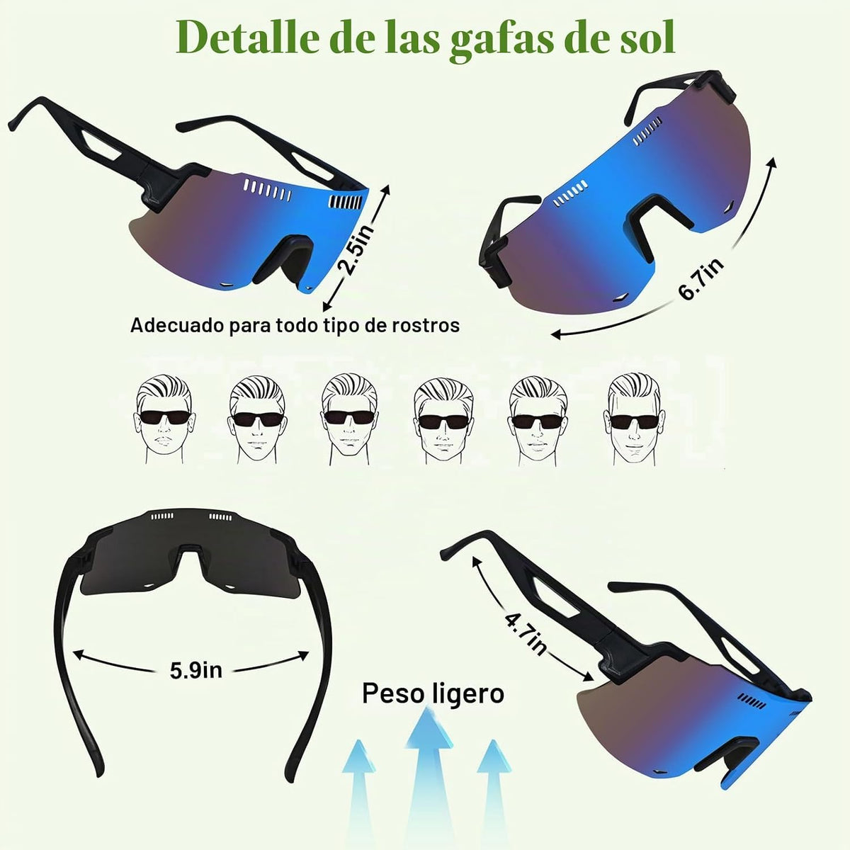 TURVSTPC Gafas de sol deportivas para correr para mujeres y hombres...