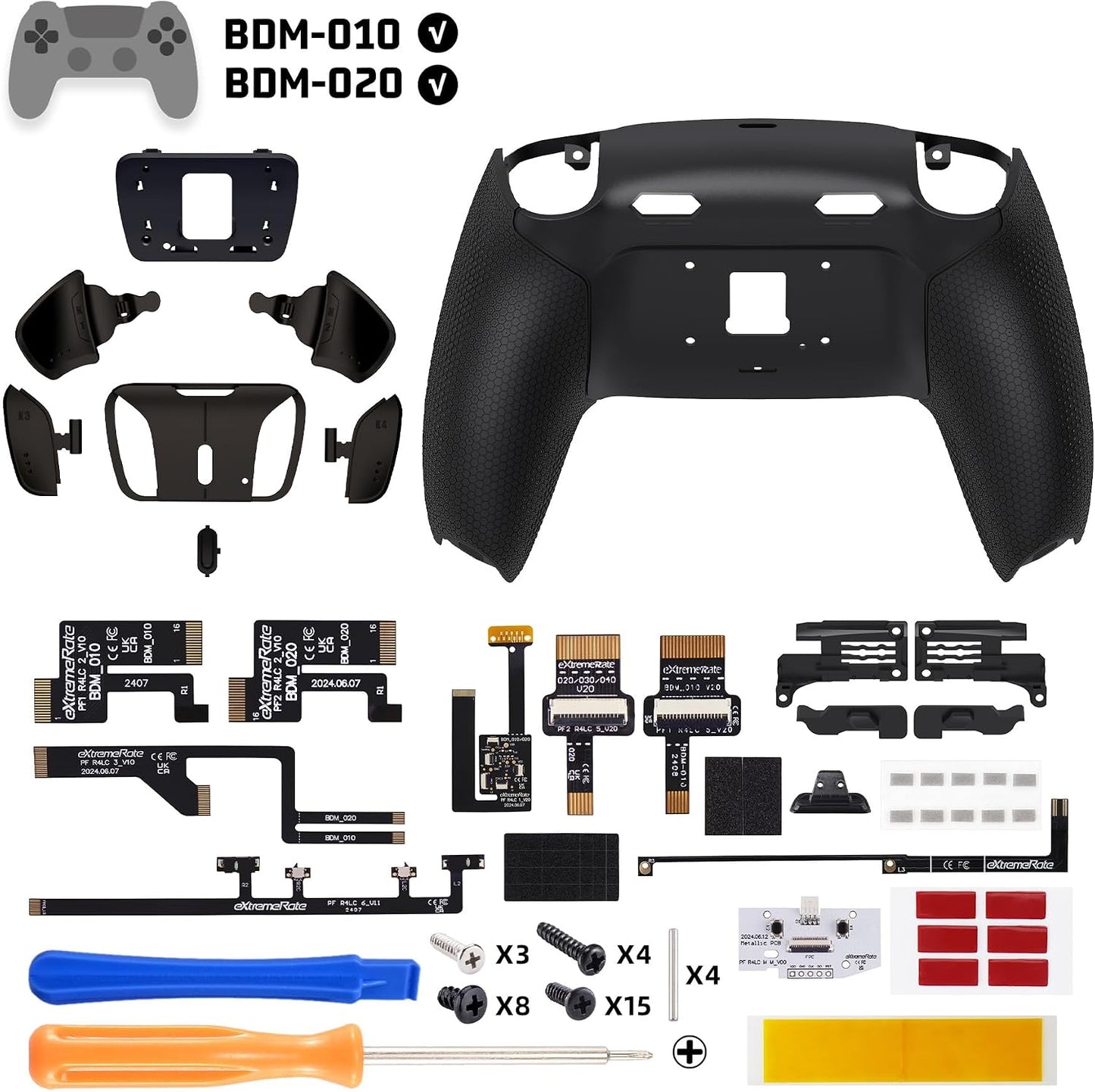 eXtremeRate RISE4 Plus MAX RMB Kit de paletas traseras con topes de...