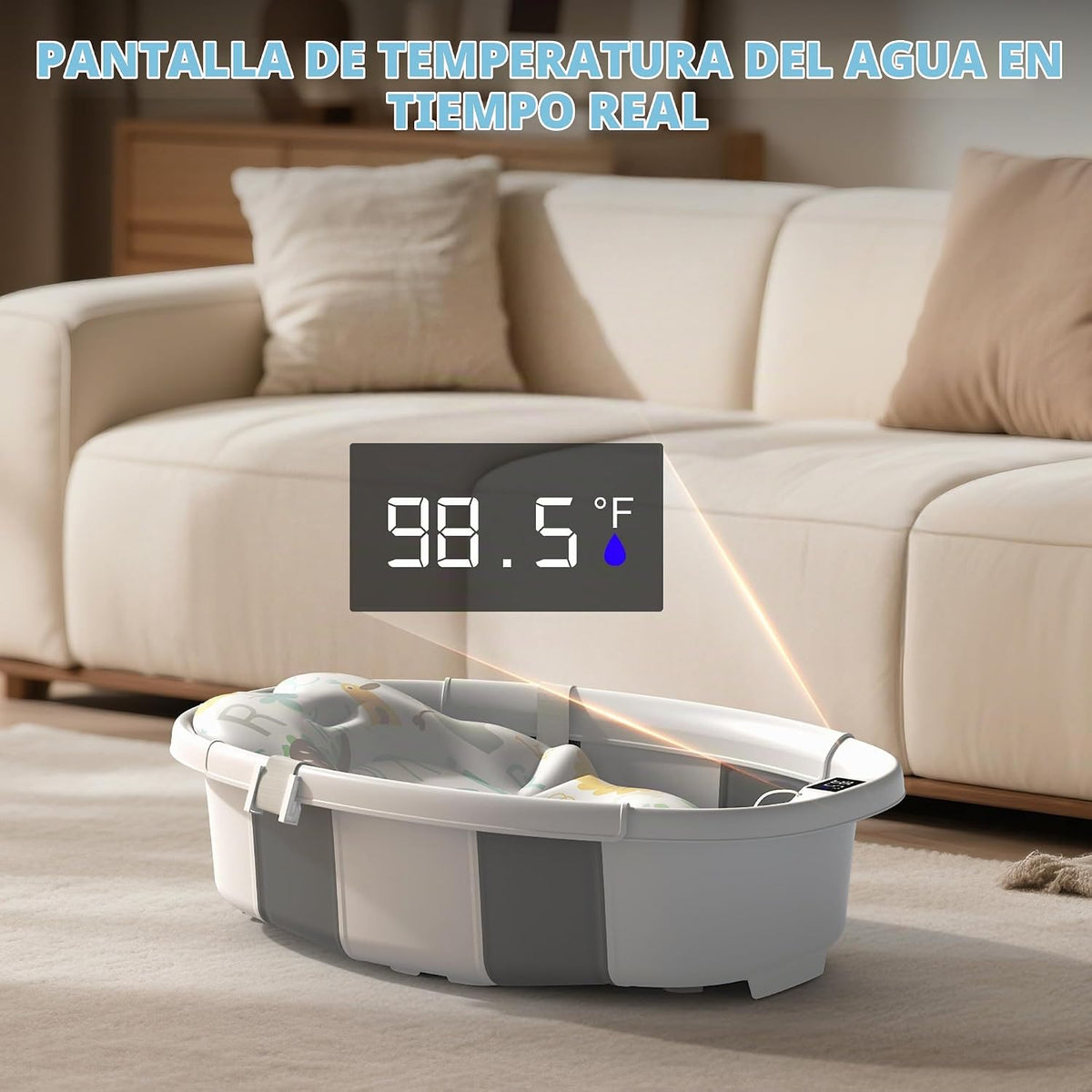 TOSGN Bañera plegable para bebé, 3 segundos para instalar, bañera p...