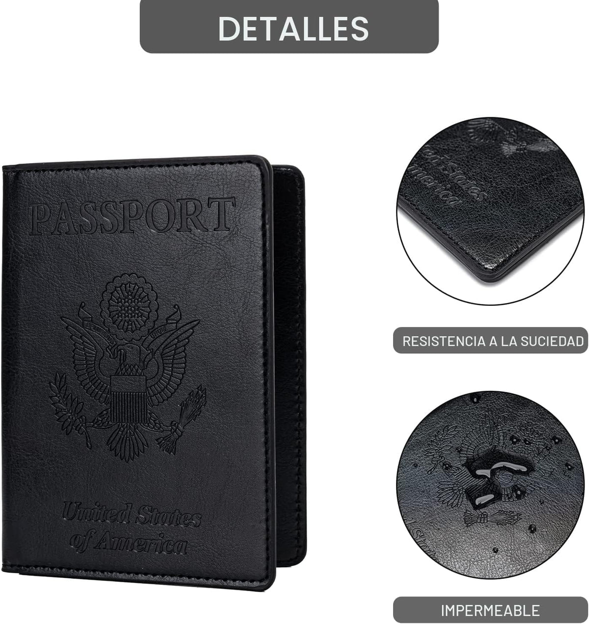 2 piezas de soportes para pasaporte, cartera ultra delgada para pas...