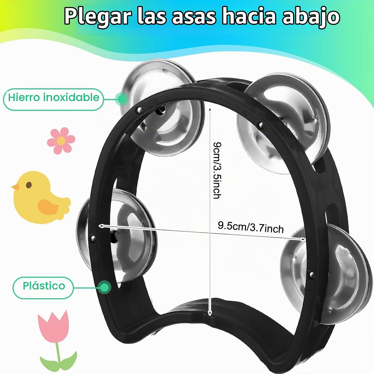 Yeshone Paquete de 30 Panderetas para Niños Adultos Tamborines Inst...