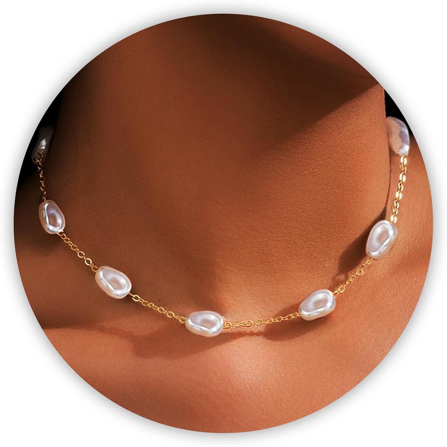 SmileBelle Collares de perlas, gargantilla de perlas de margarita p...