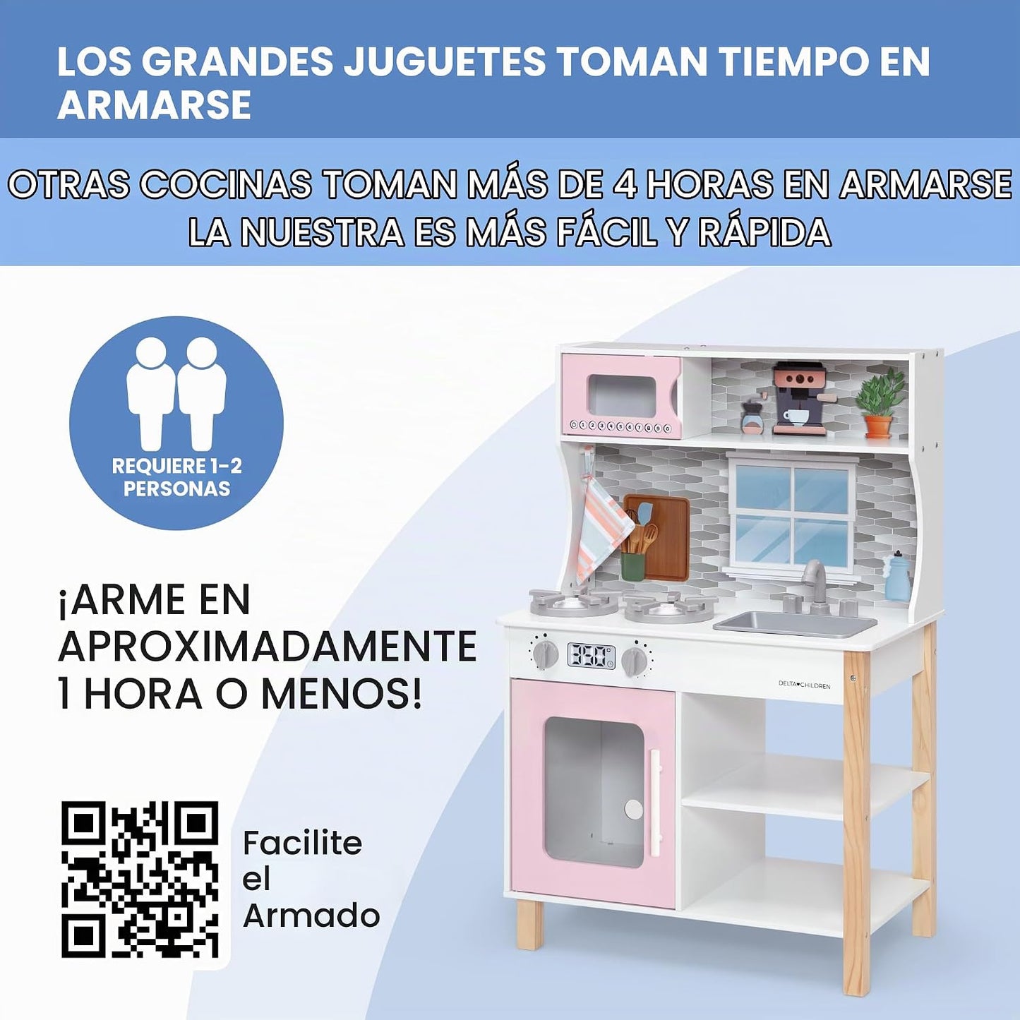 Delta Children Tiny Chef Play Kitchen - Juego de cocina de juguete...