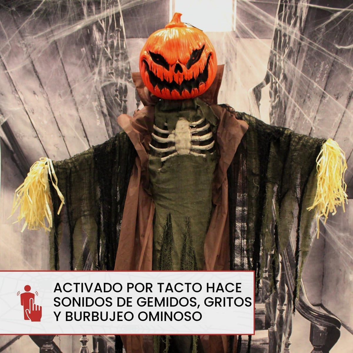 Haunted Hill Farm HHPUMP-4FLS | Espantapájaros animatrónico de tama...