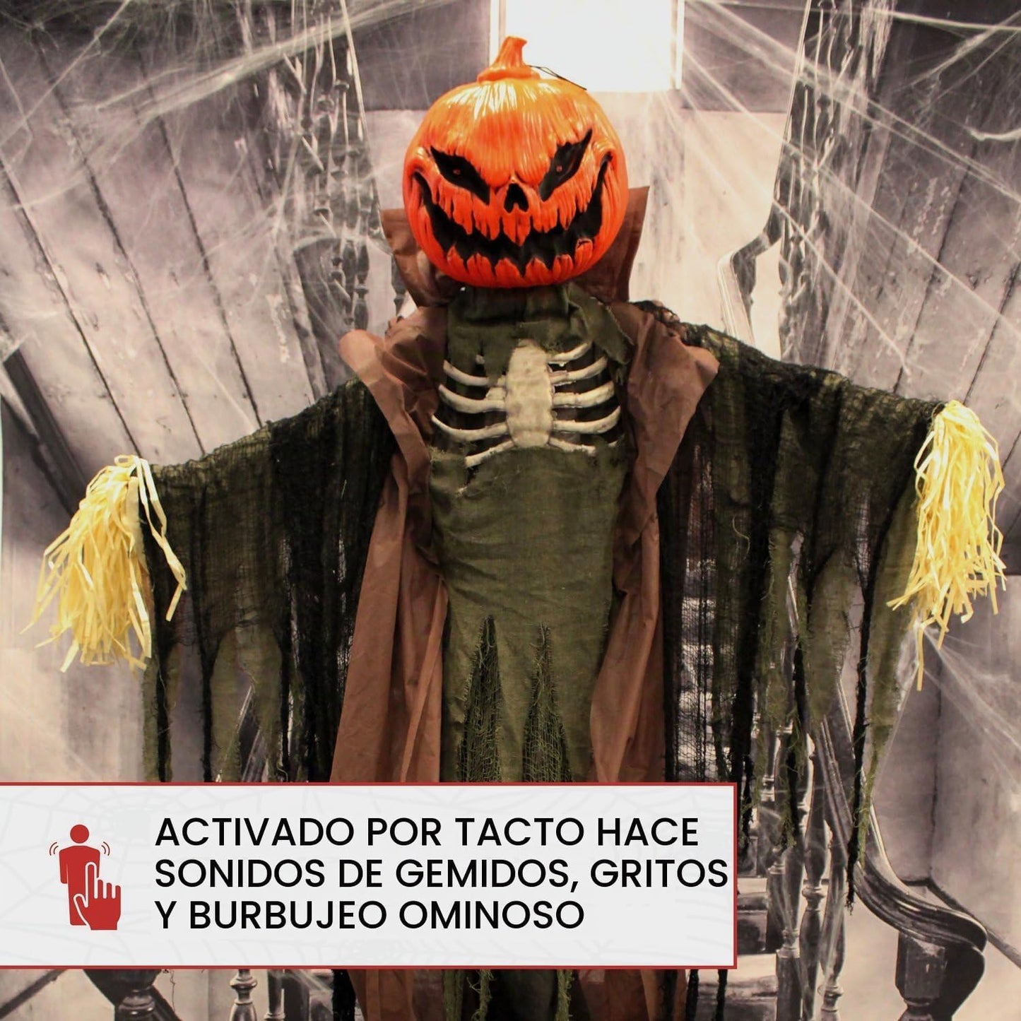 Haunted Hill Farm HHPUMP-4FLS | Espantapájaros animatrónico de tama...