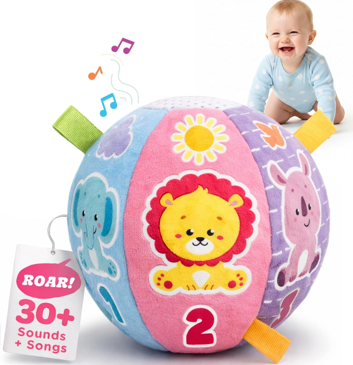 Move2Play, Pelota de bebé hilarantemente interactiva con música y e...