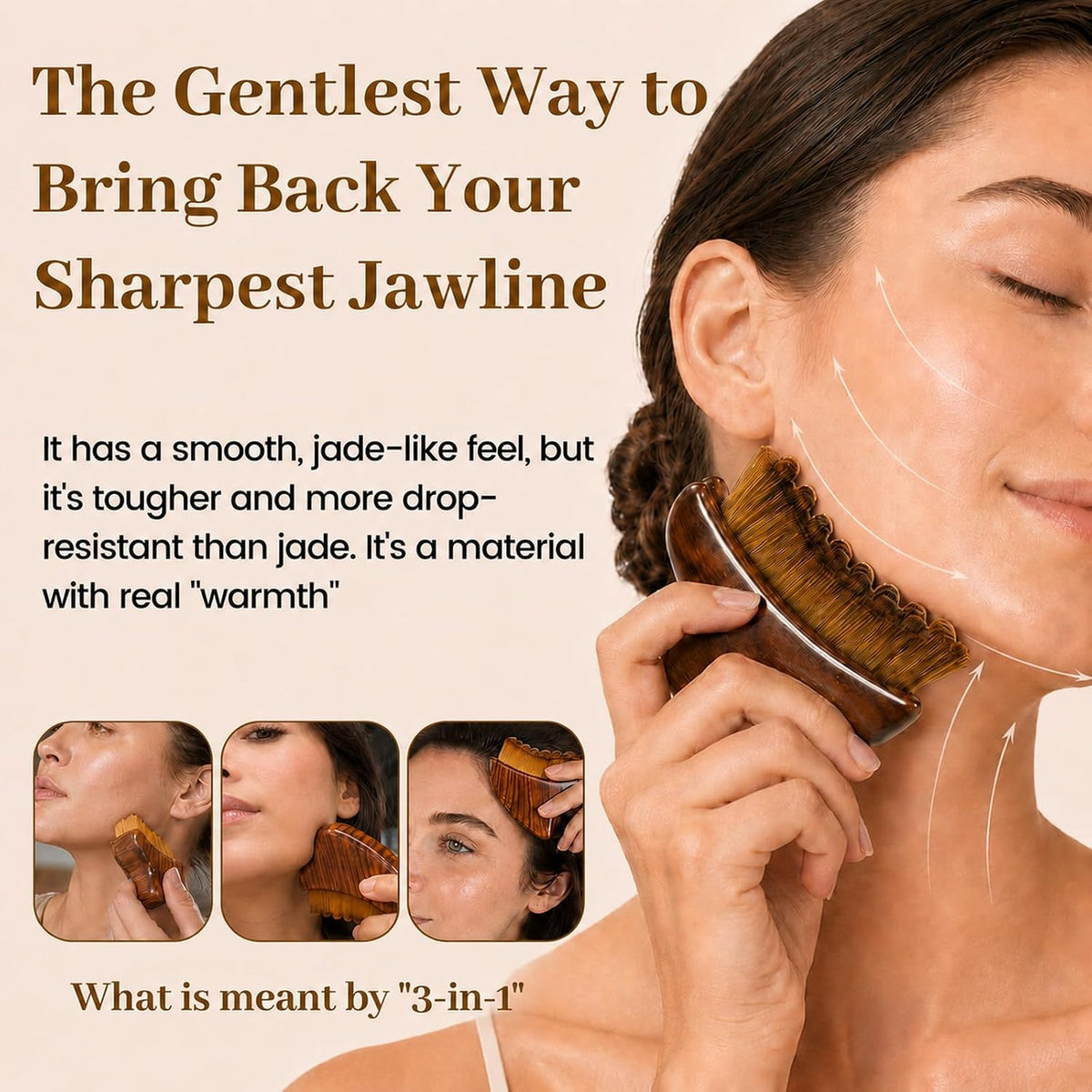 Cepillo facial de contorno linfático mejorado, masajeador facial 3...