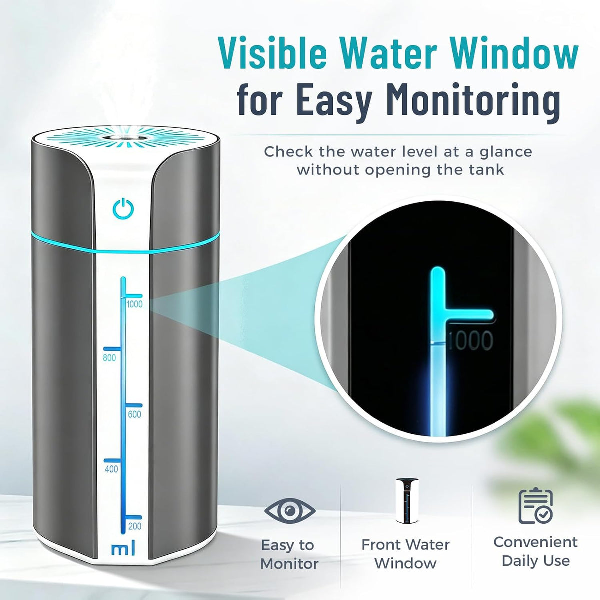 Bsdgeclogy Humidificador de niebla fría para dormitorio, humidifica...