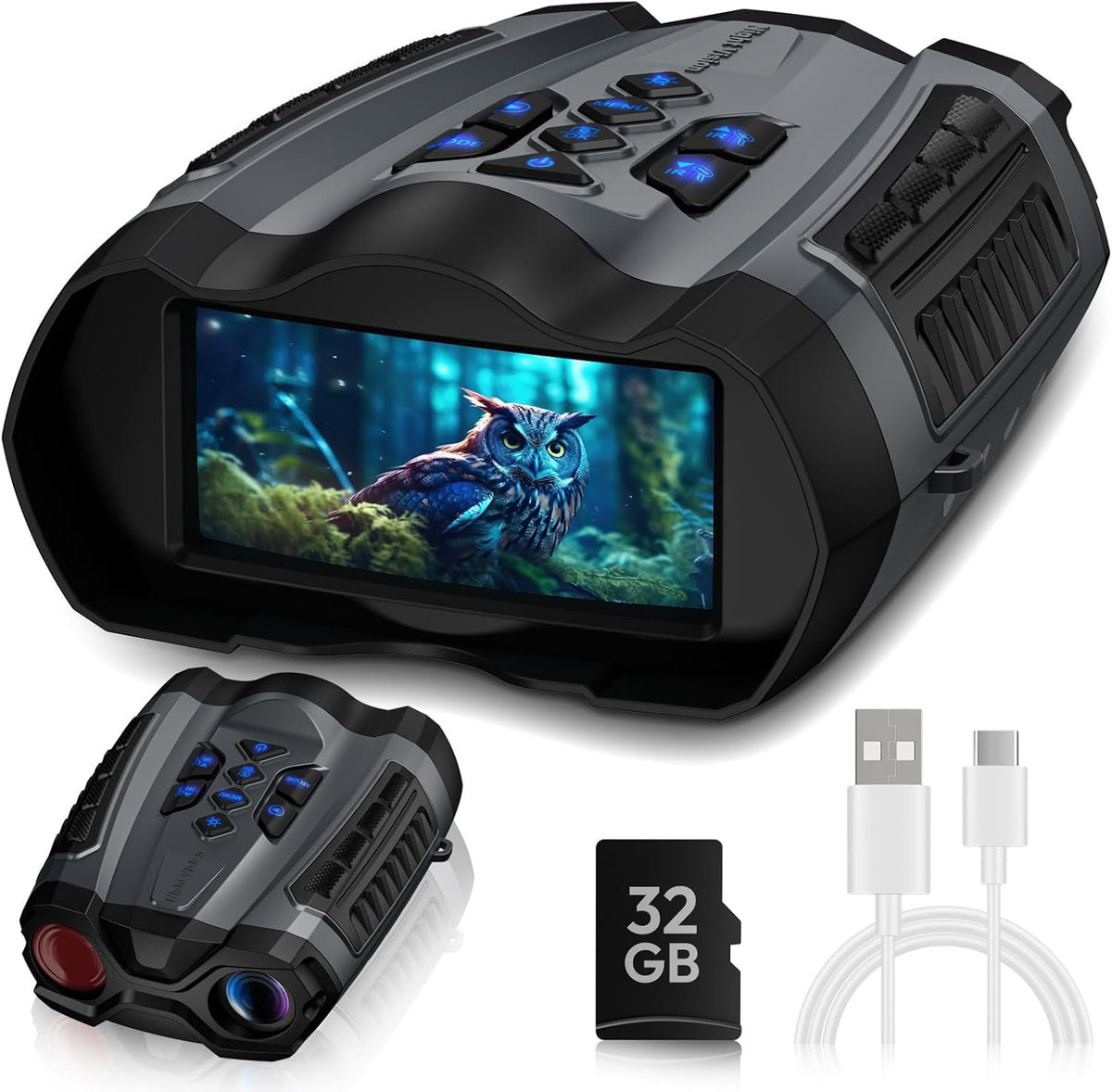 WARMTUYO Gafas de visión nocturna 4K para adultos, prismáticos digi...