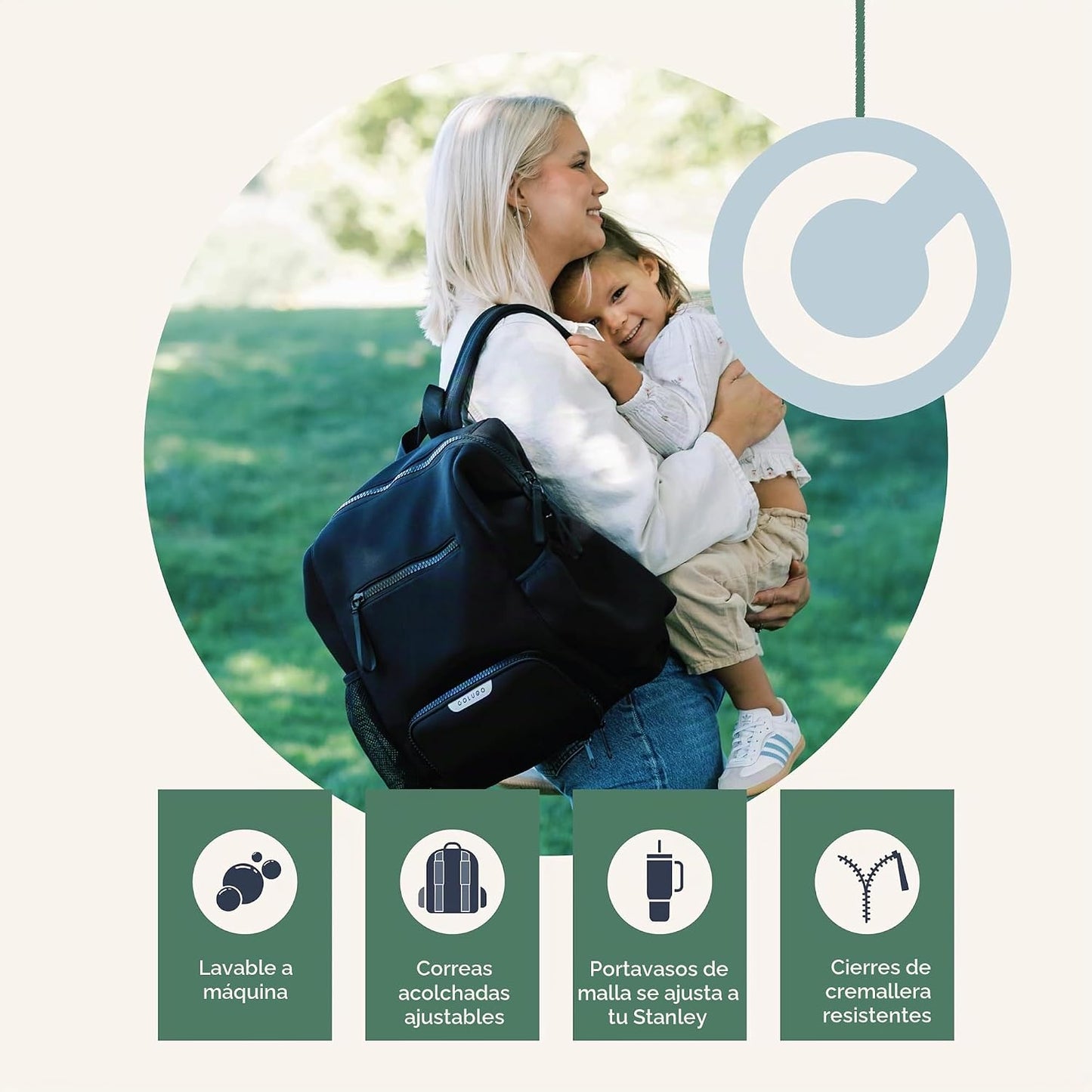 Colugo - Mochila de neopreno para pañales con cambiador y bolsas |...