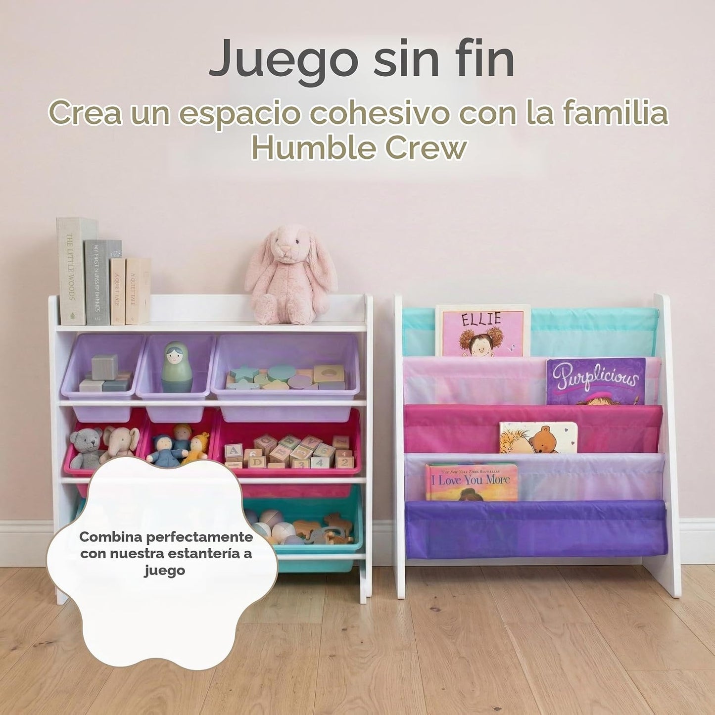 Humble Crew Organizador de juguetes para niños con estante de exhib...