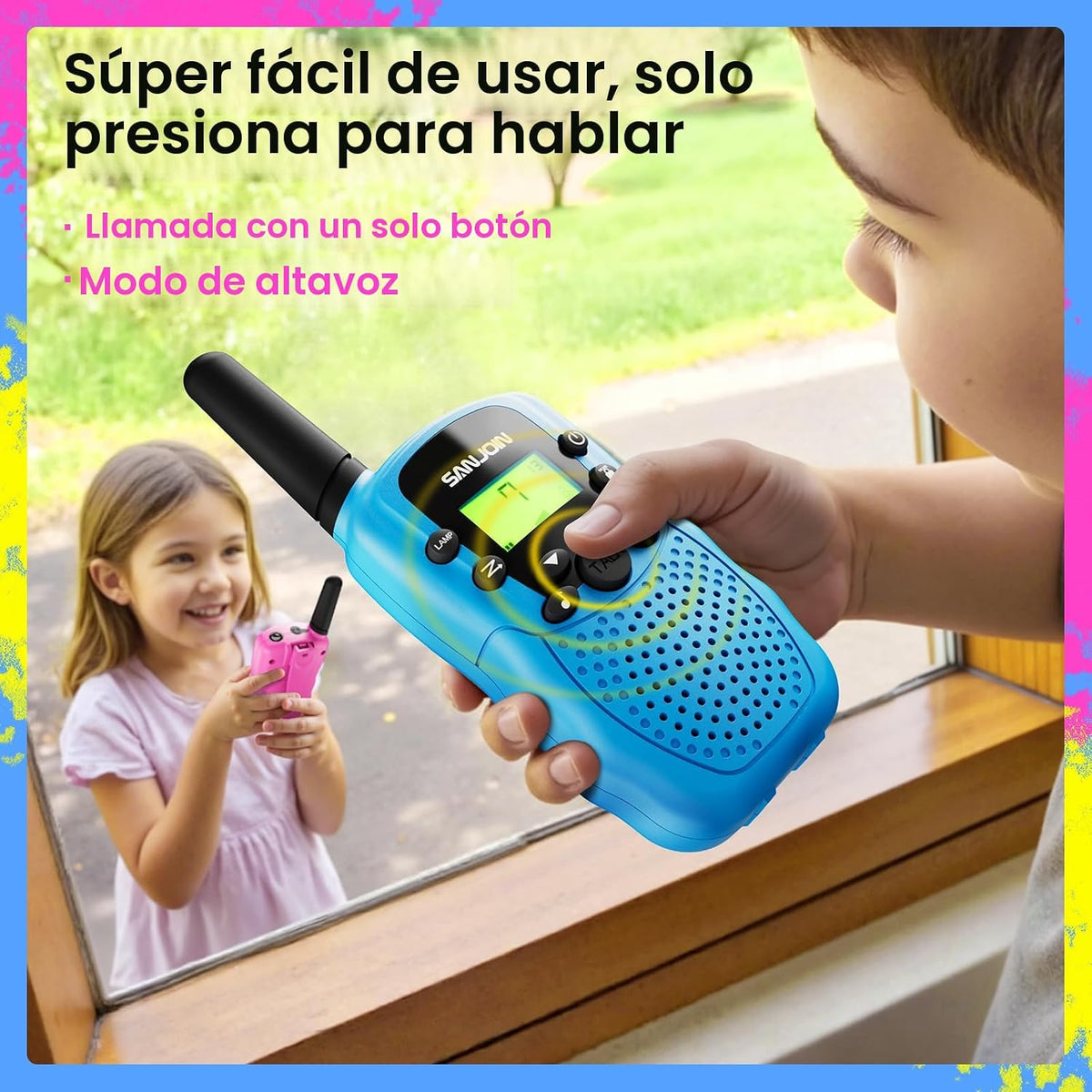 Walkie Talkies para niños, juguetes para niños y niñas de 4 a 6 año...