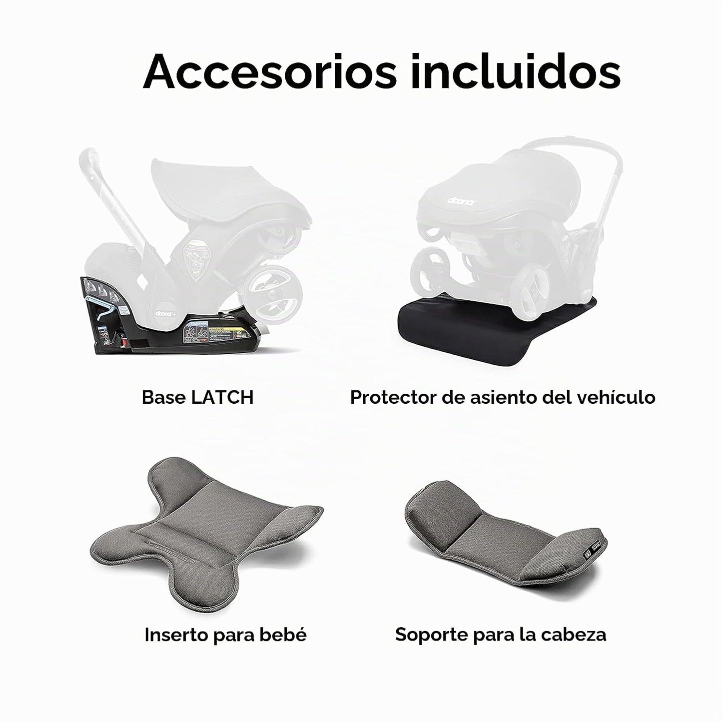 Doona Asiento de coche y cochecito, negro + alerta de asiento infan...